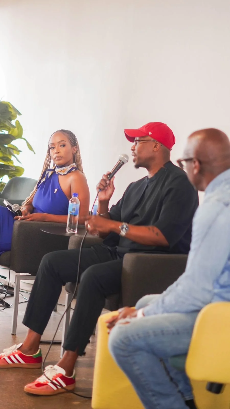 Monde Twala and fellow panelists speaking at the Dot Connector Conference in Johannesburg
