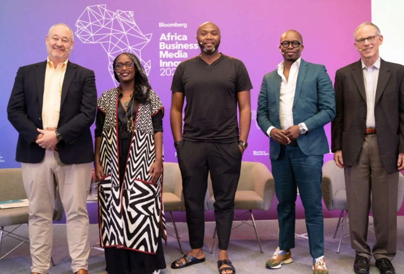 Monde Twala and speakers at the Bloomberg Africa Business Media Innovators Conference