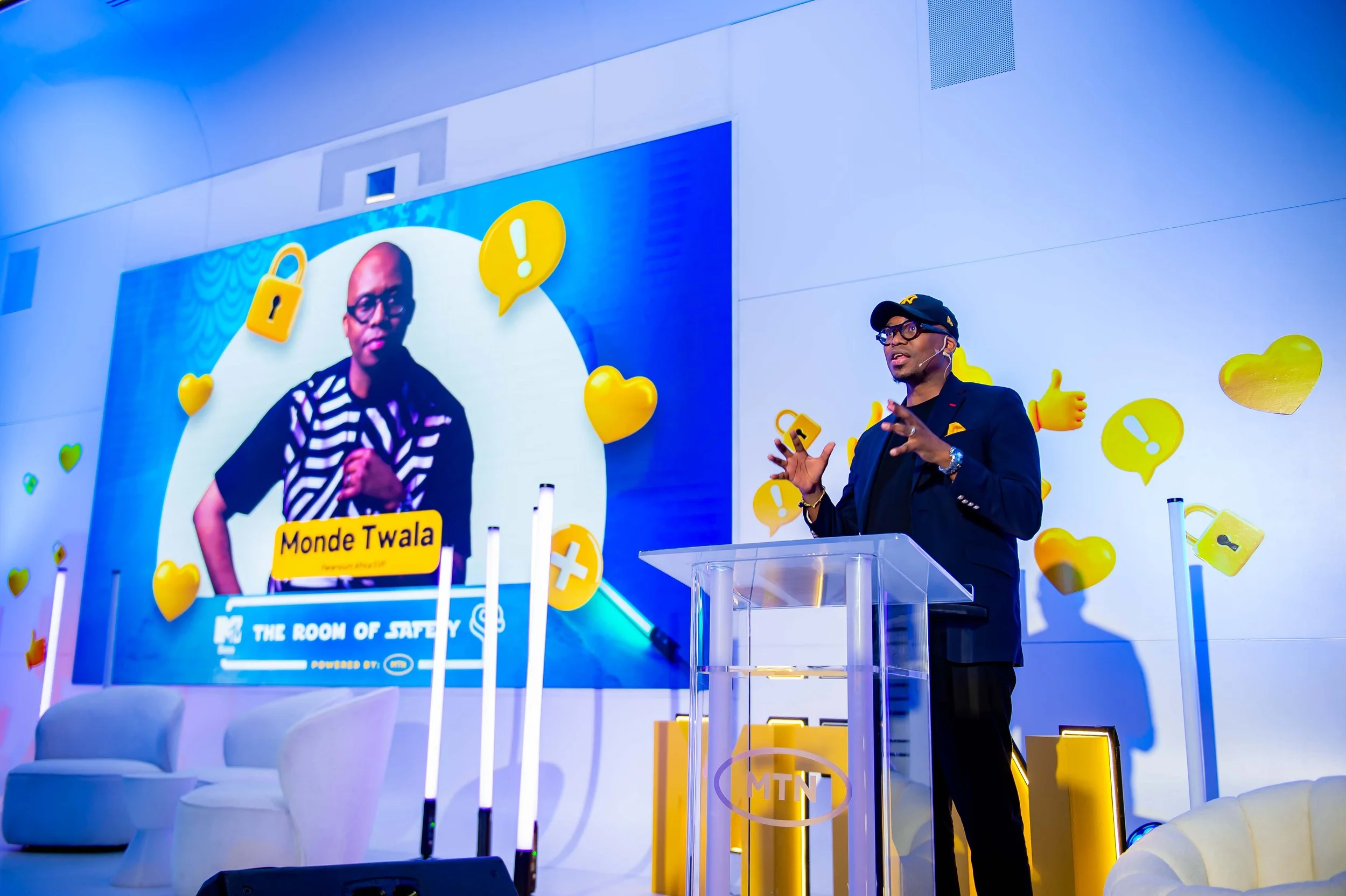 Monde Twala at the MTN Room of Safety event advocating for online child protection