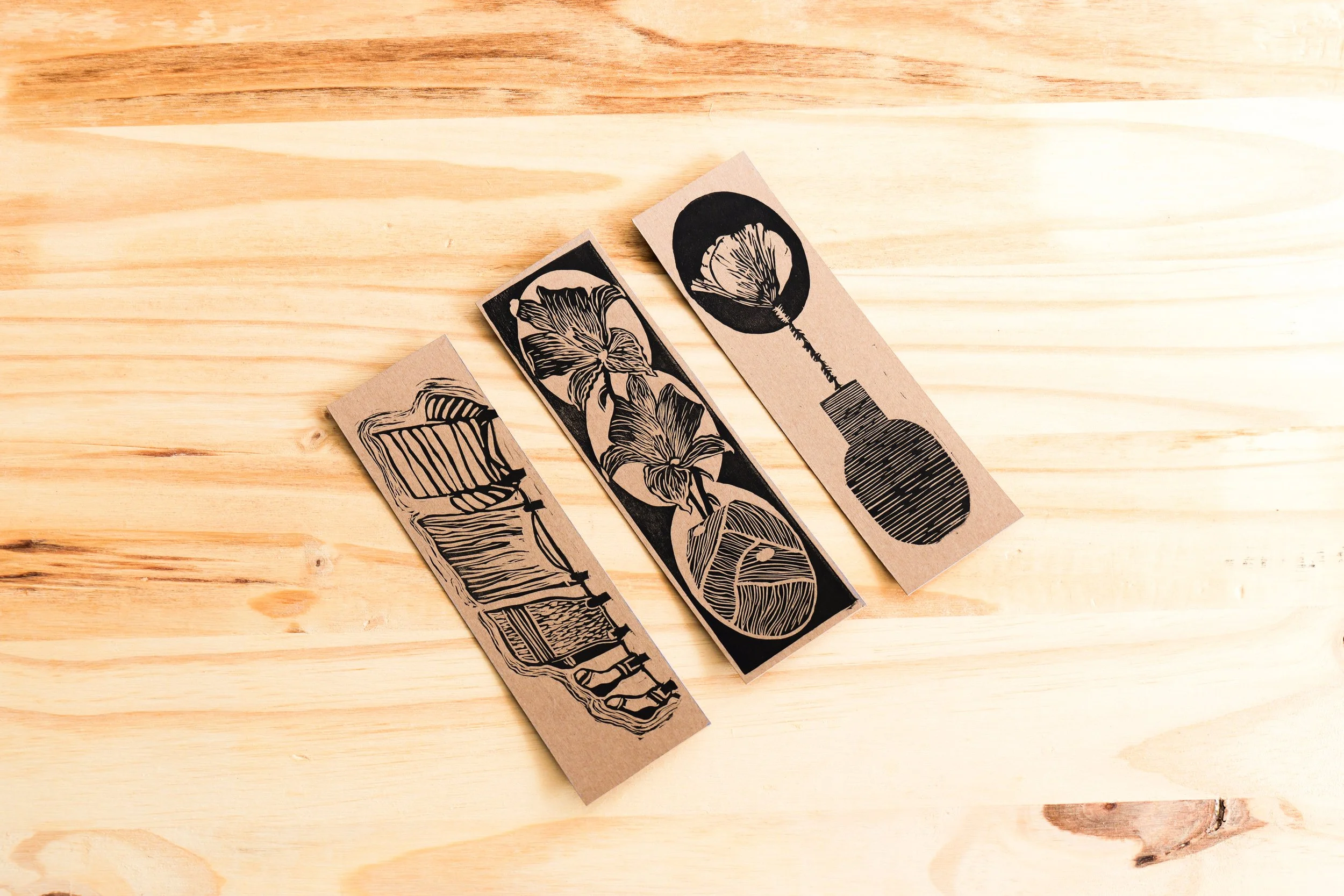 Marque-page linogravés