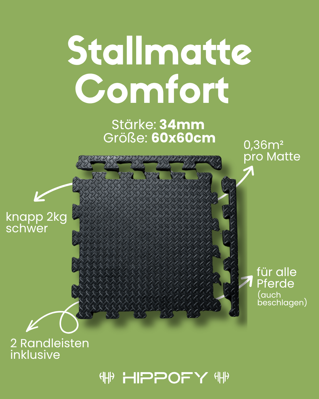 Stallmatte Comfort · 60x60cm · 34mm