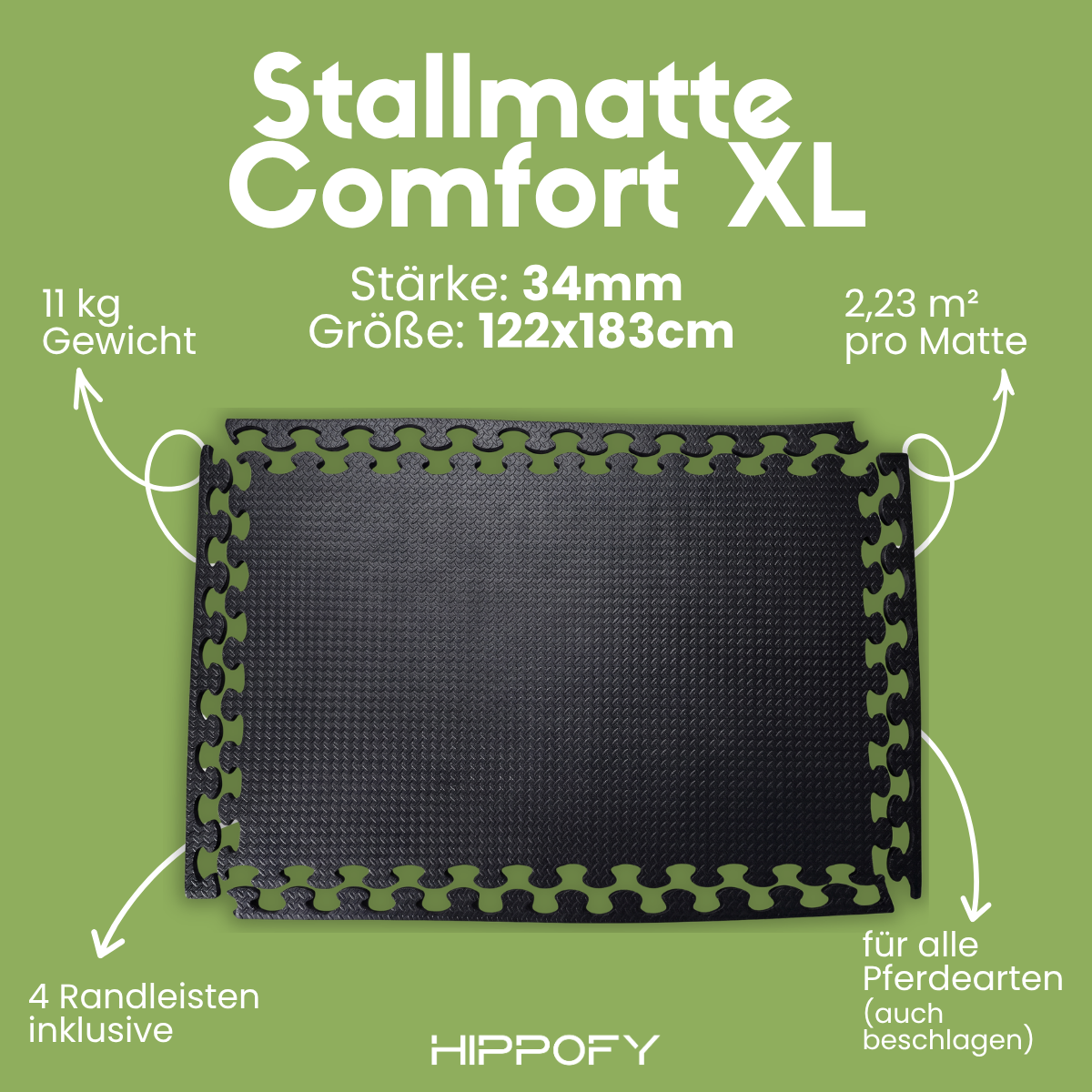 Stallmatte Comfort XL  · 122x183cm · 34mm