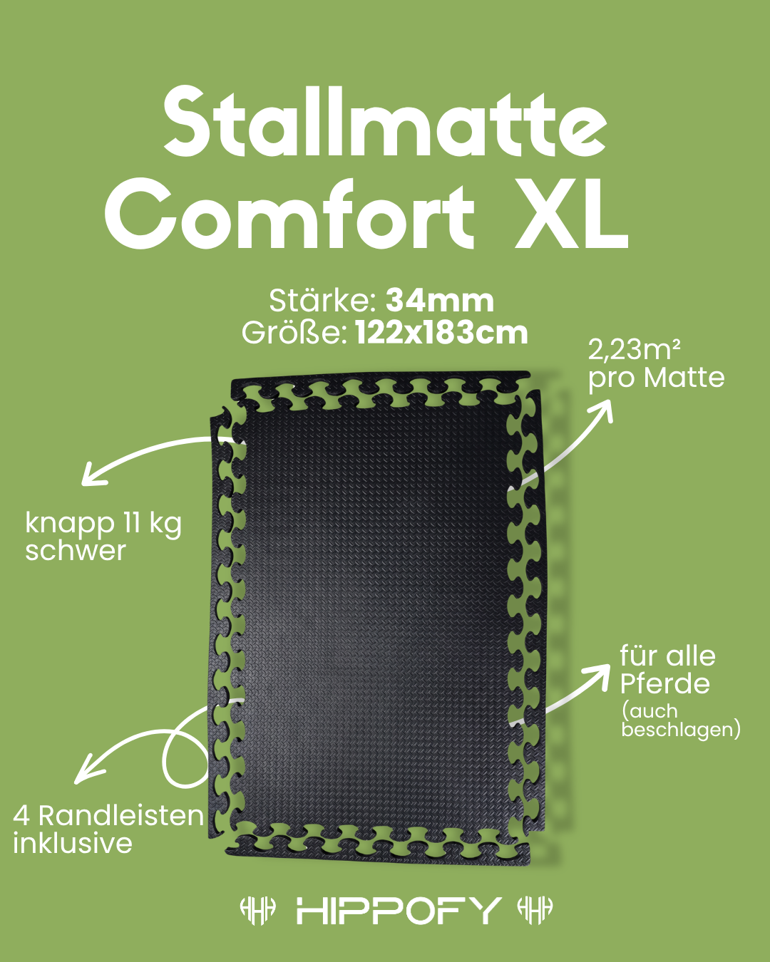 Stallmatte Comfort XL  · 122x183cm · 34mm