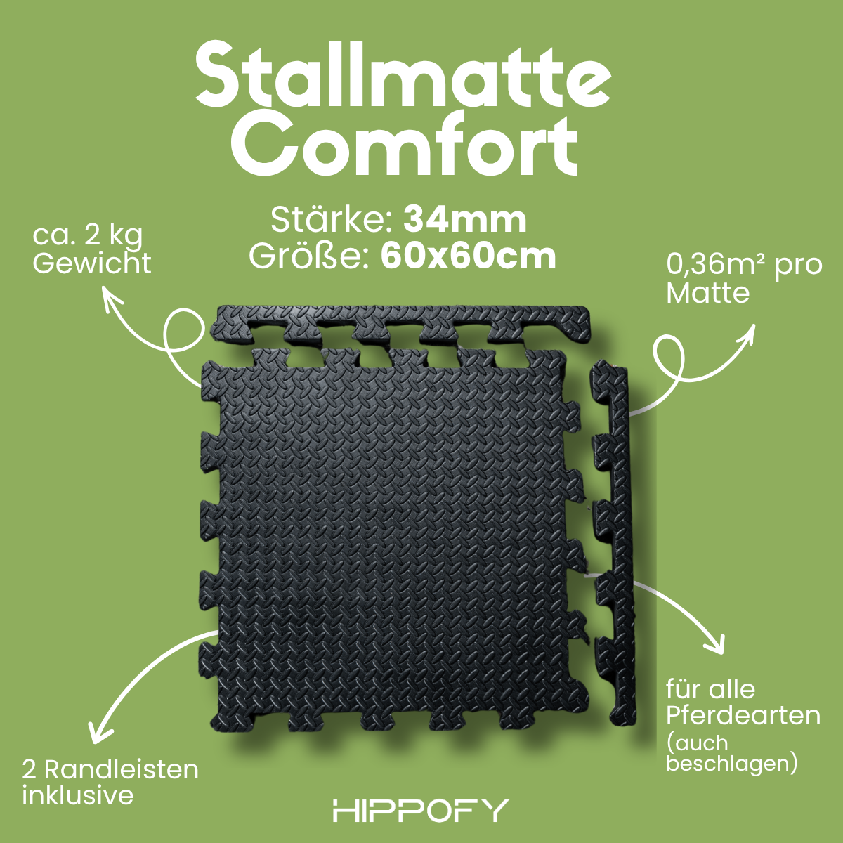 Stallmatte Comfort · 60x60cm · 34mm