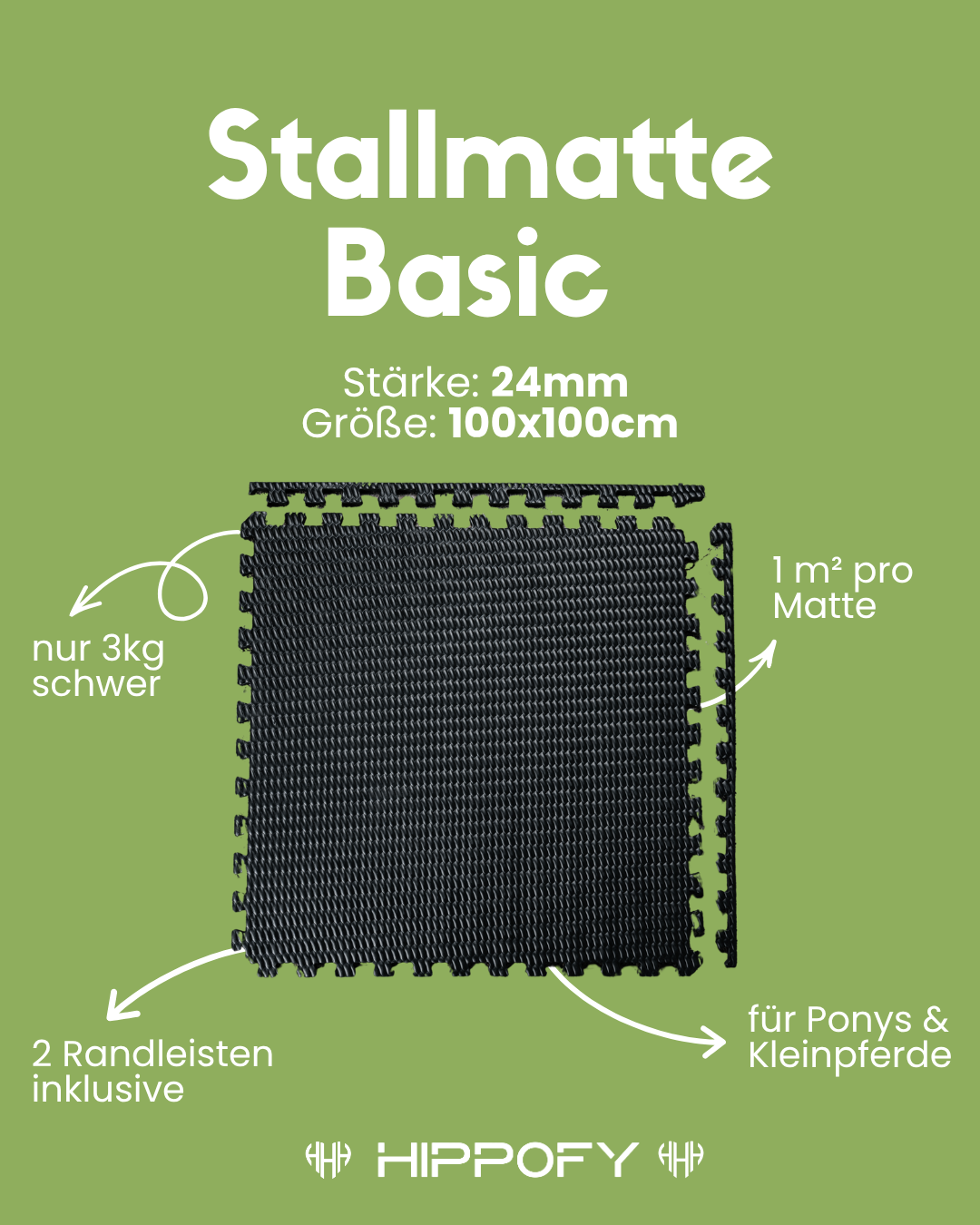 Stallmatte Basic · 100x100cm · 24mm