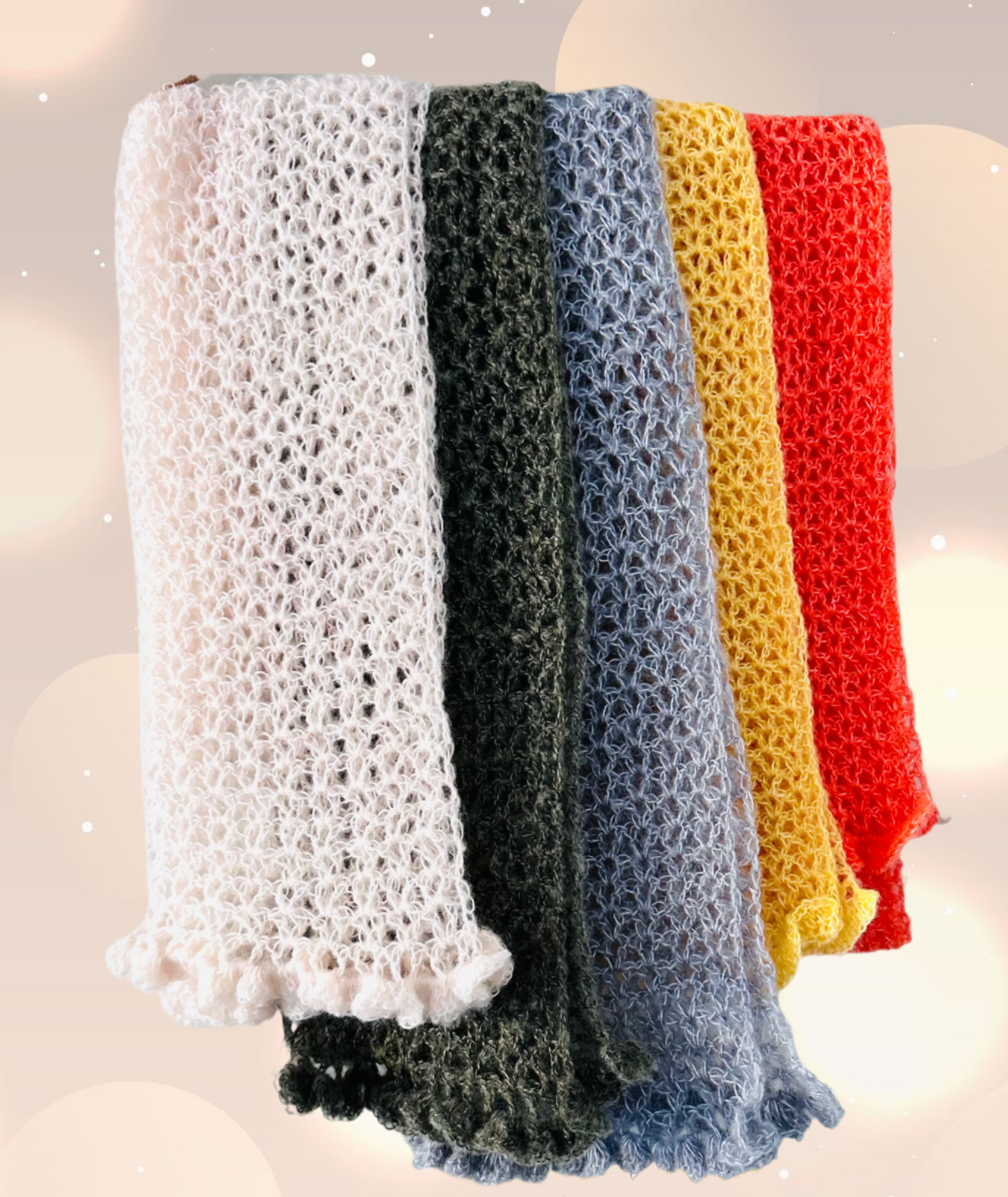 Lightweight Soft Crocheted Scarves