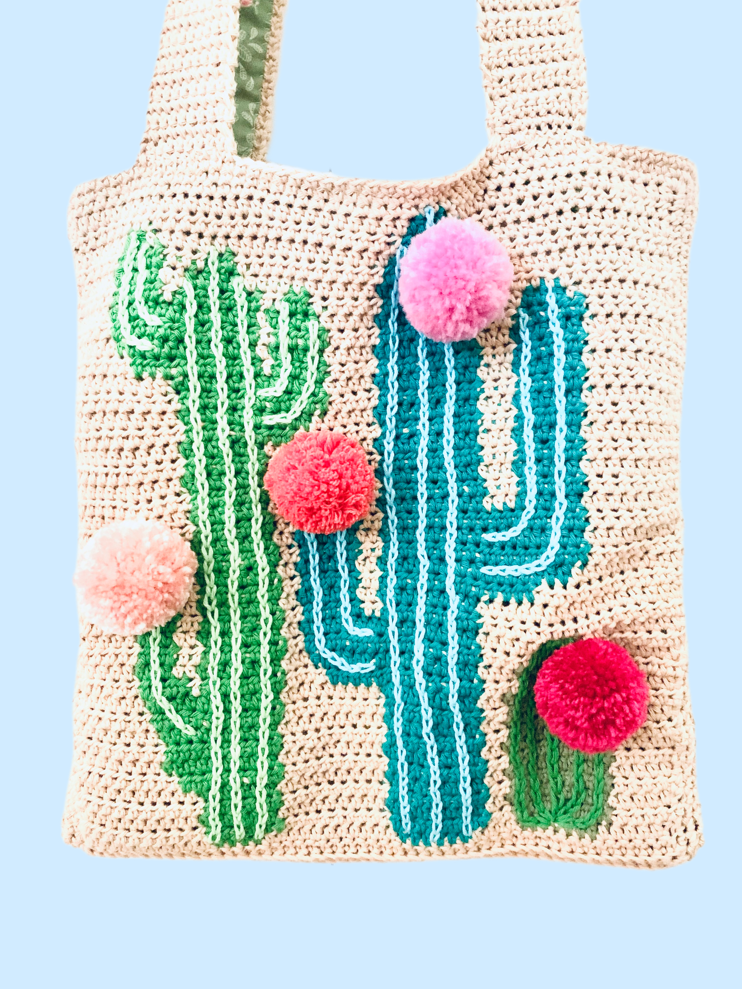 Cactus Motif Crocheted Bag