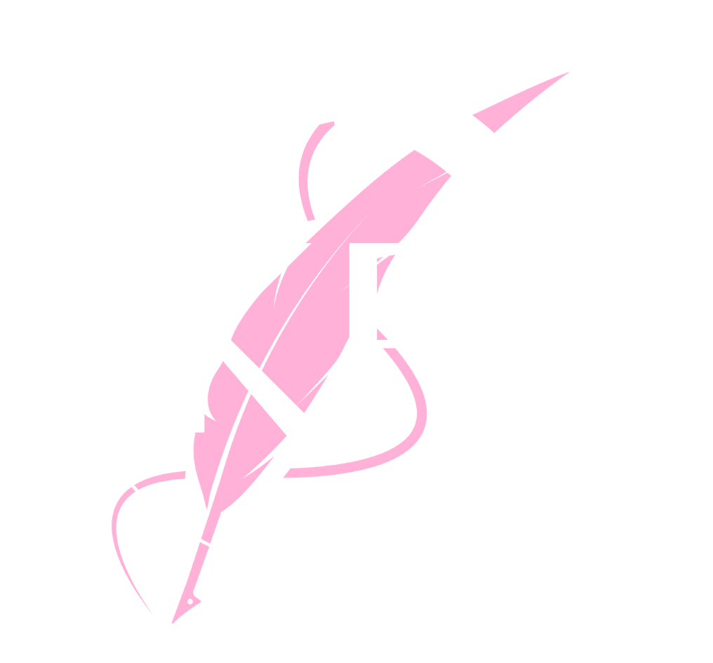 A logo with a pink feather and a white circle containing the initials 'KP' and the text 'KP Editorial Services' surrounding it.