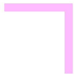 Vaaleanpunainen kulma raami mustalla taustalla.