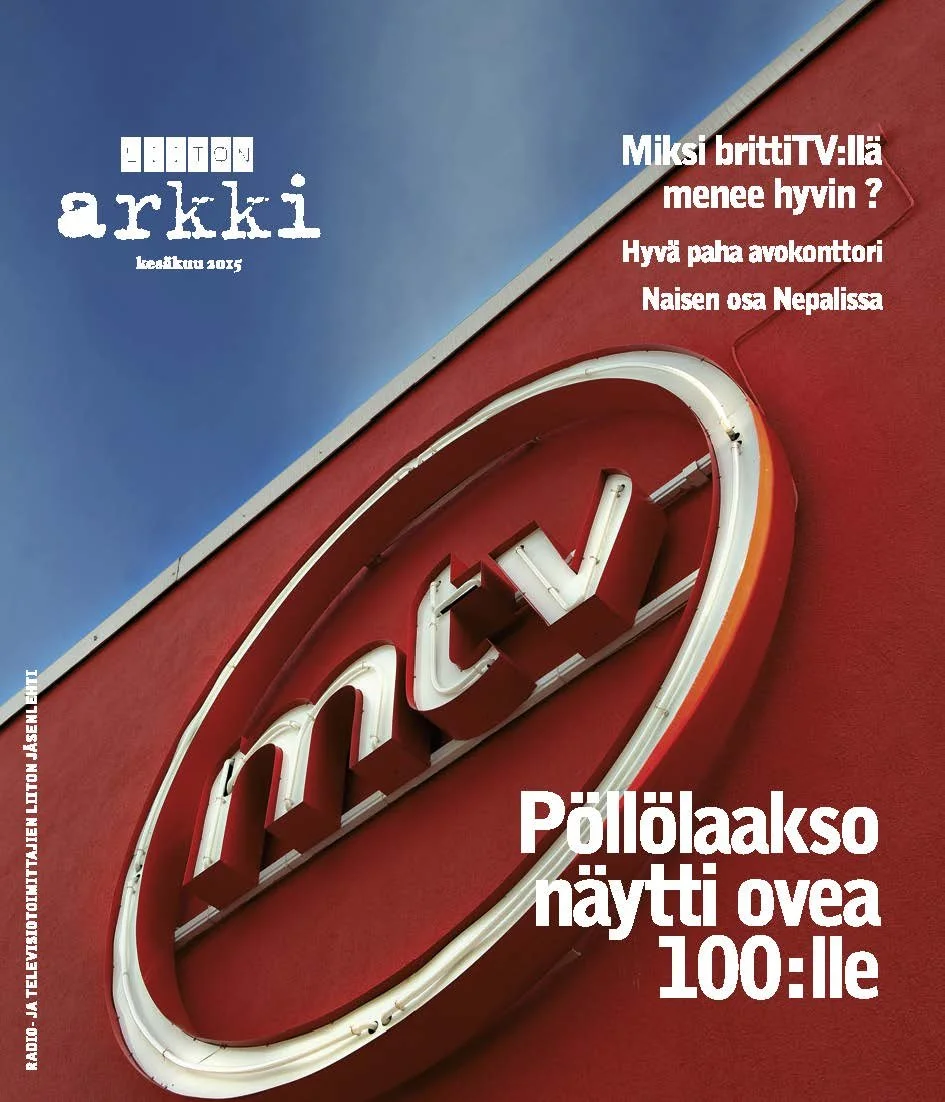 Kuvassa on MTV-logo. "Liiton Arkki" kansilehti. Lehti on ilmestynyt kesäkuussa 2015.