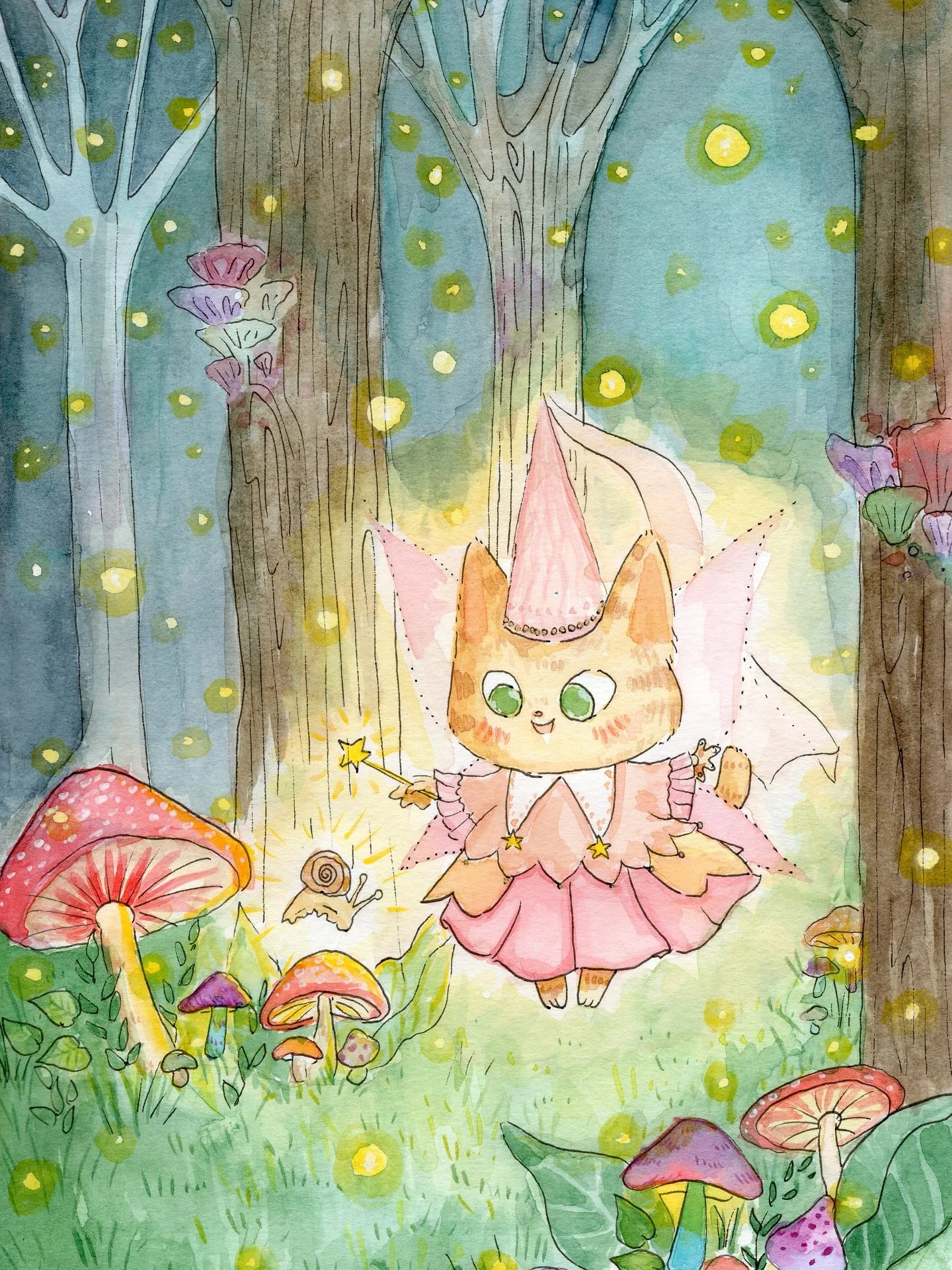 "il desiderio di Elisa"

Dopo aver espresso il suo desiderio guardando le stelle cadenti, Elisa finalmente incontra la Fata Pepeta che realizza il suo sogno: insegnarle a volare! ~(˘▾˘~)

#illustration #watercolors #illustrazione #illustraz