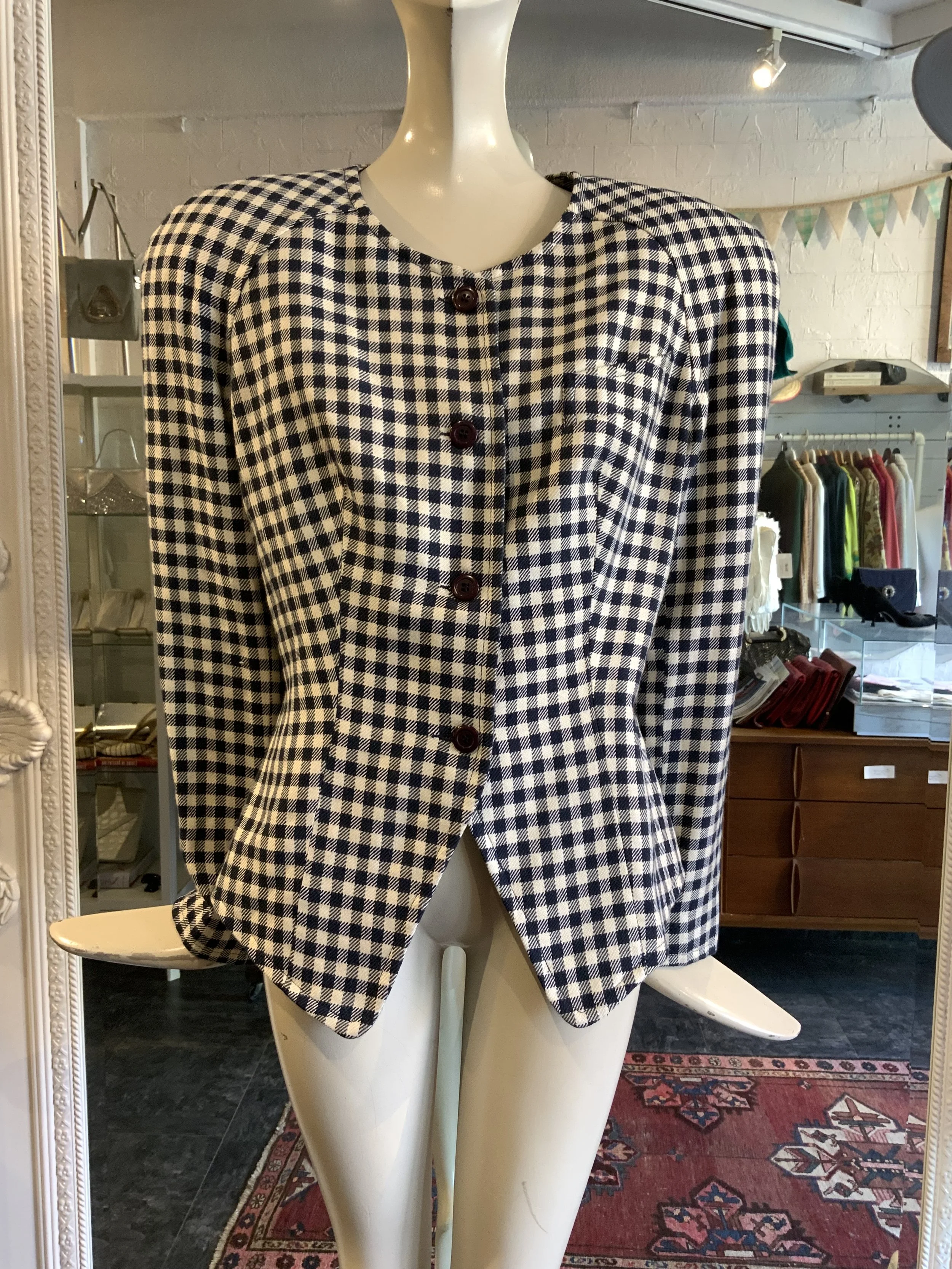 Ports Navy Houndstooth Jacket | Size Medium