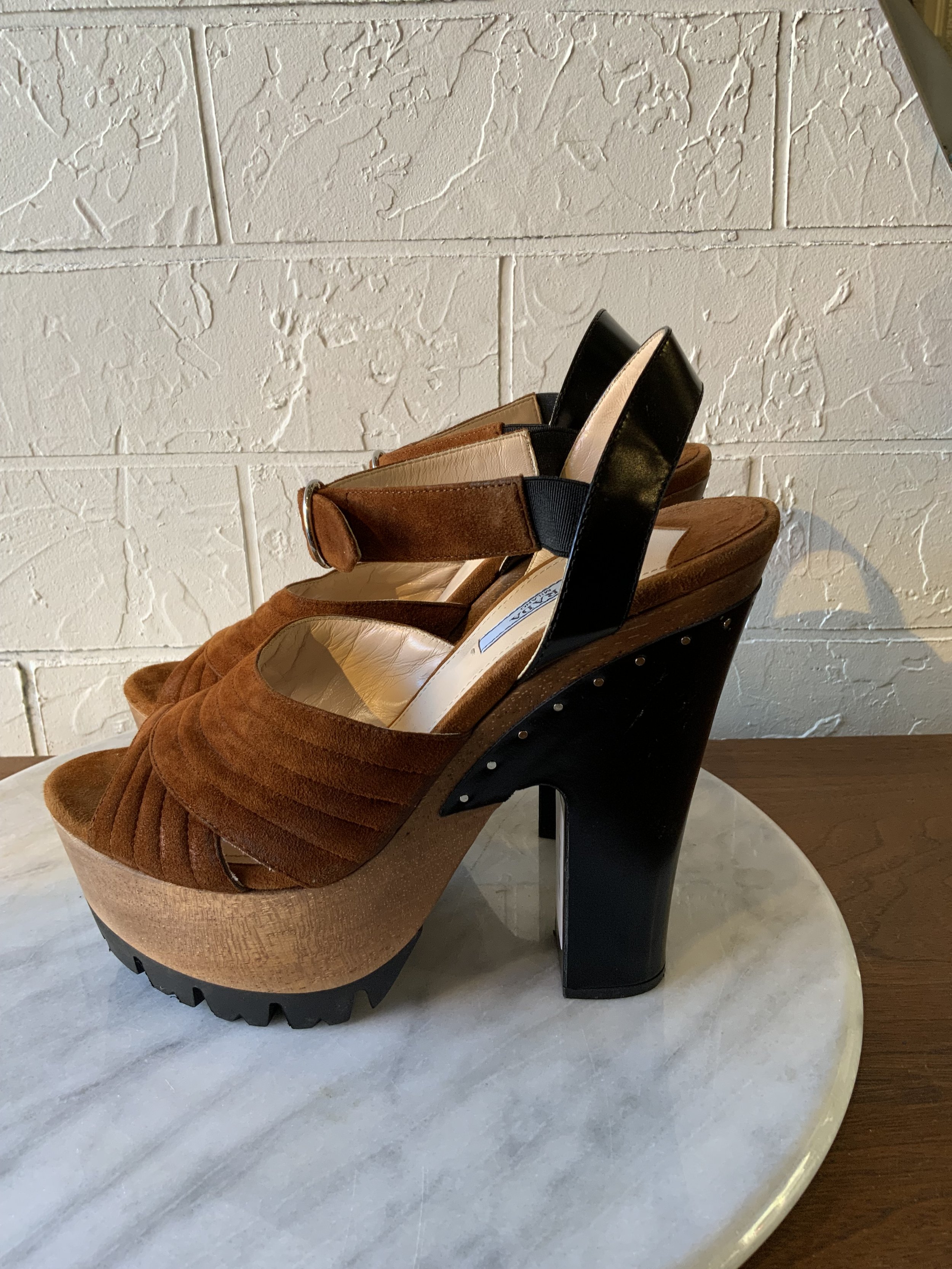 Prada Suede Chunky Platform   | Size 39 (Copy)