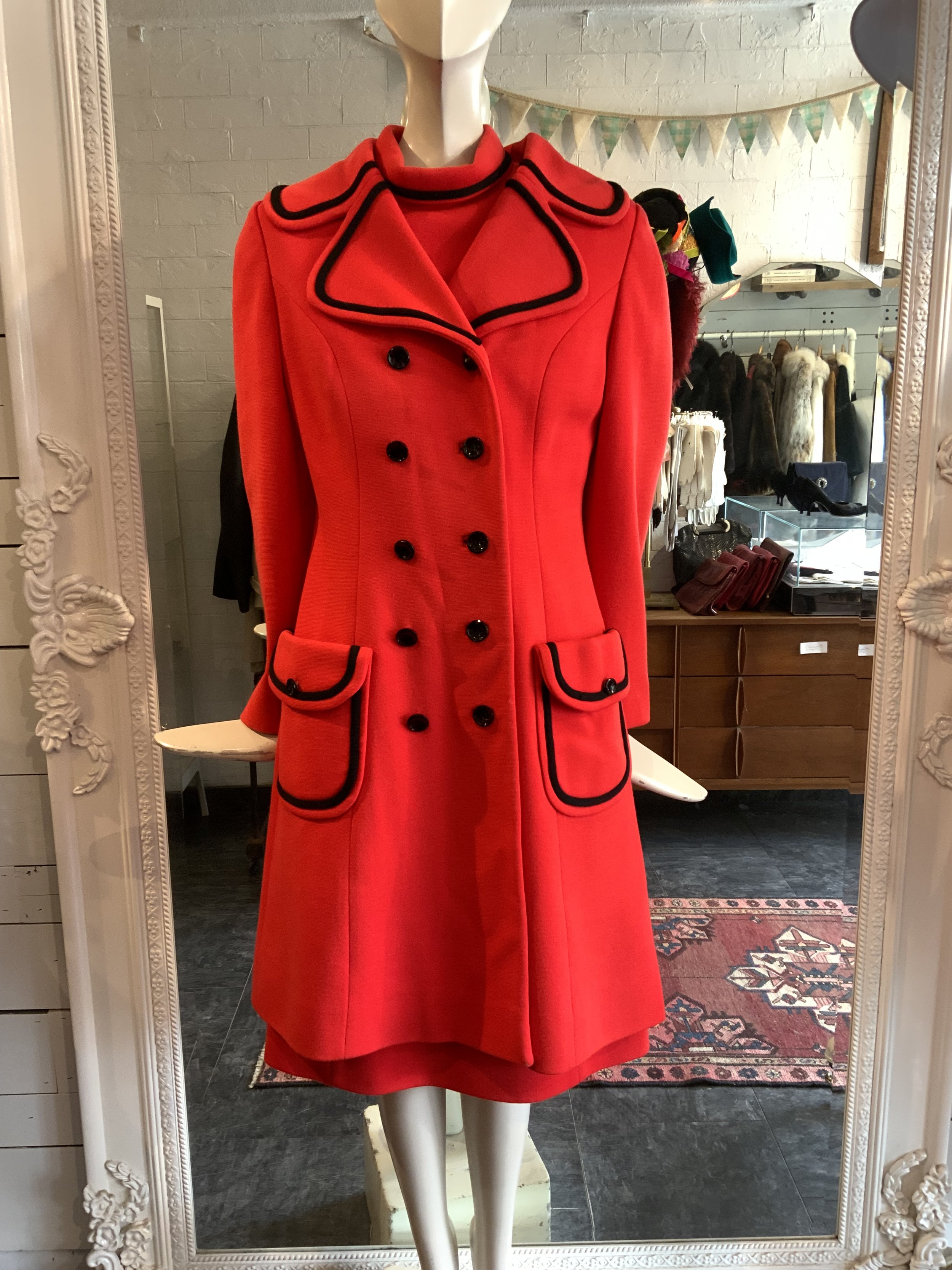 Lilli Ann Red Wool Dress and Coat | Size Small