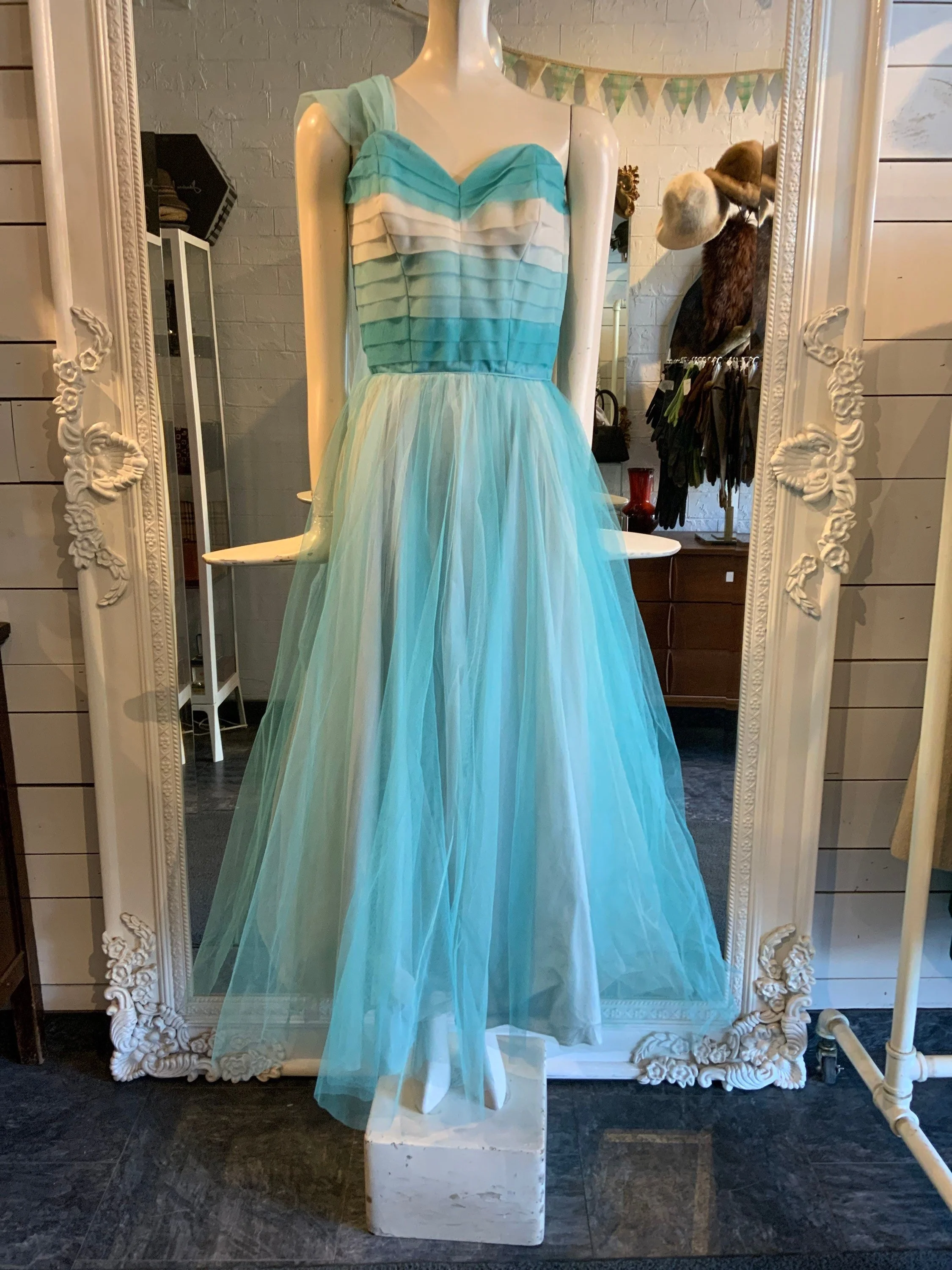 1950s prom dress, tulle party dress | Size Extra Small