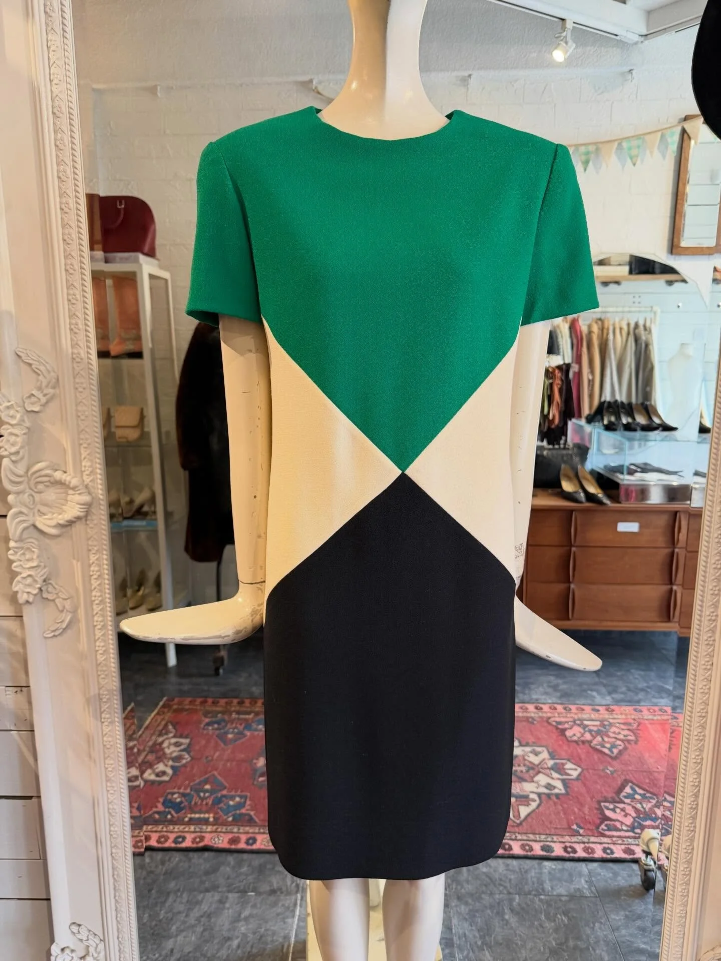 I was in the middle of posting this beautiful Anne Klein dress from 1991 when one of our regulars popped in and snatched it up! Still wanted to share what a beauty she is! We&rsquo;ll be posting an estate collection from this era this week that you&r