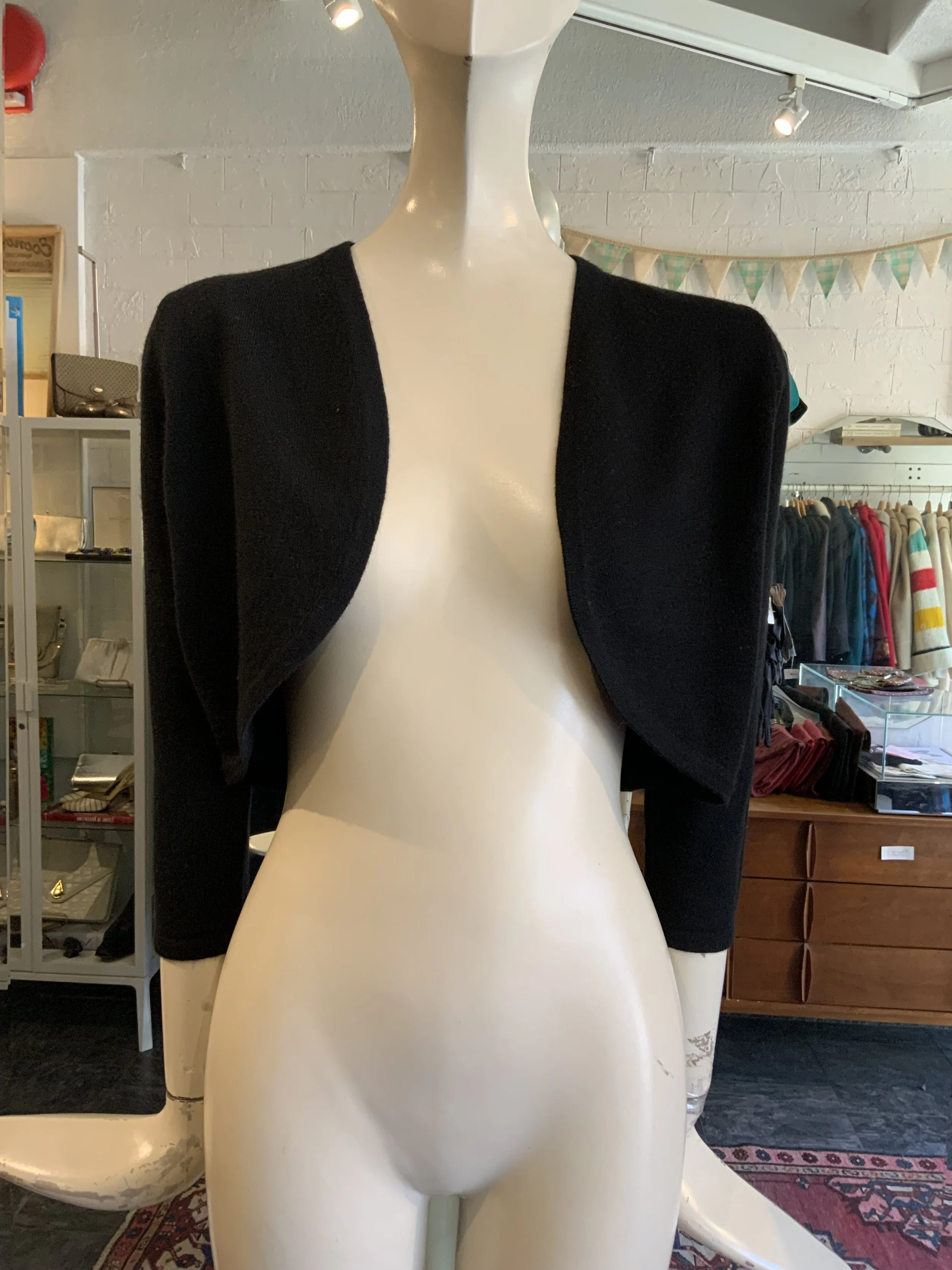 Holt Renfrew Black Cashmere Shrug | Size Small - Medium