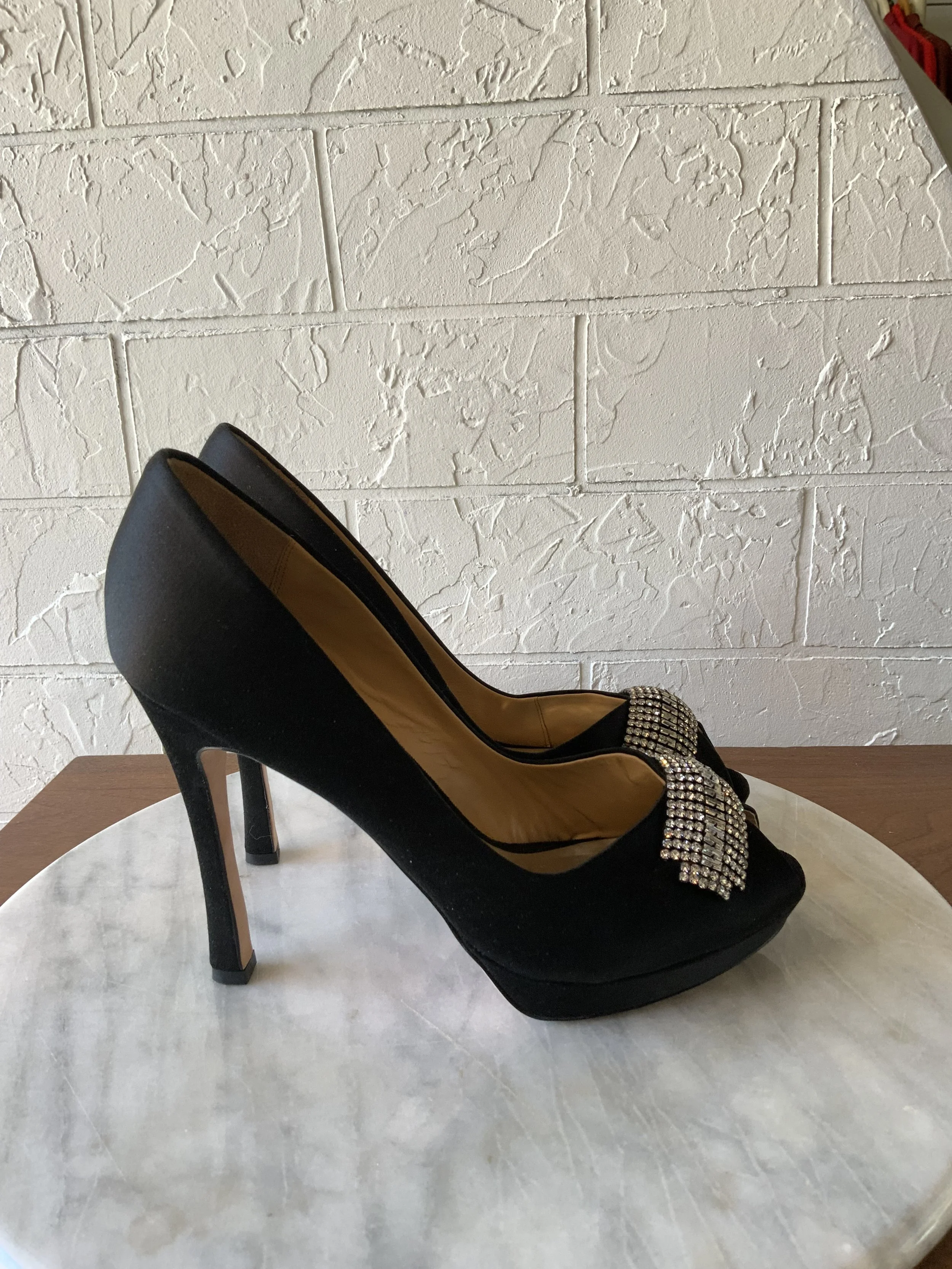 Badgley Micshka  Julia Satin Peep Toe Heels| Size 9.5