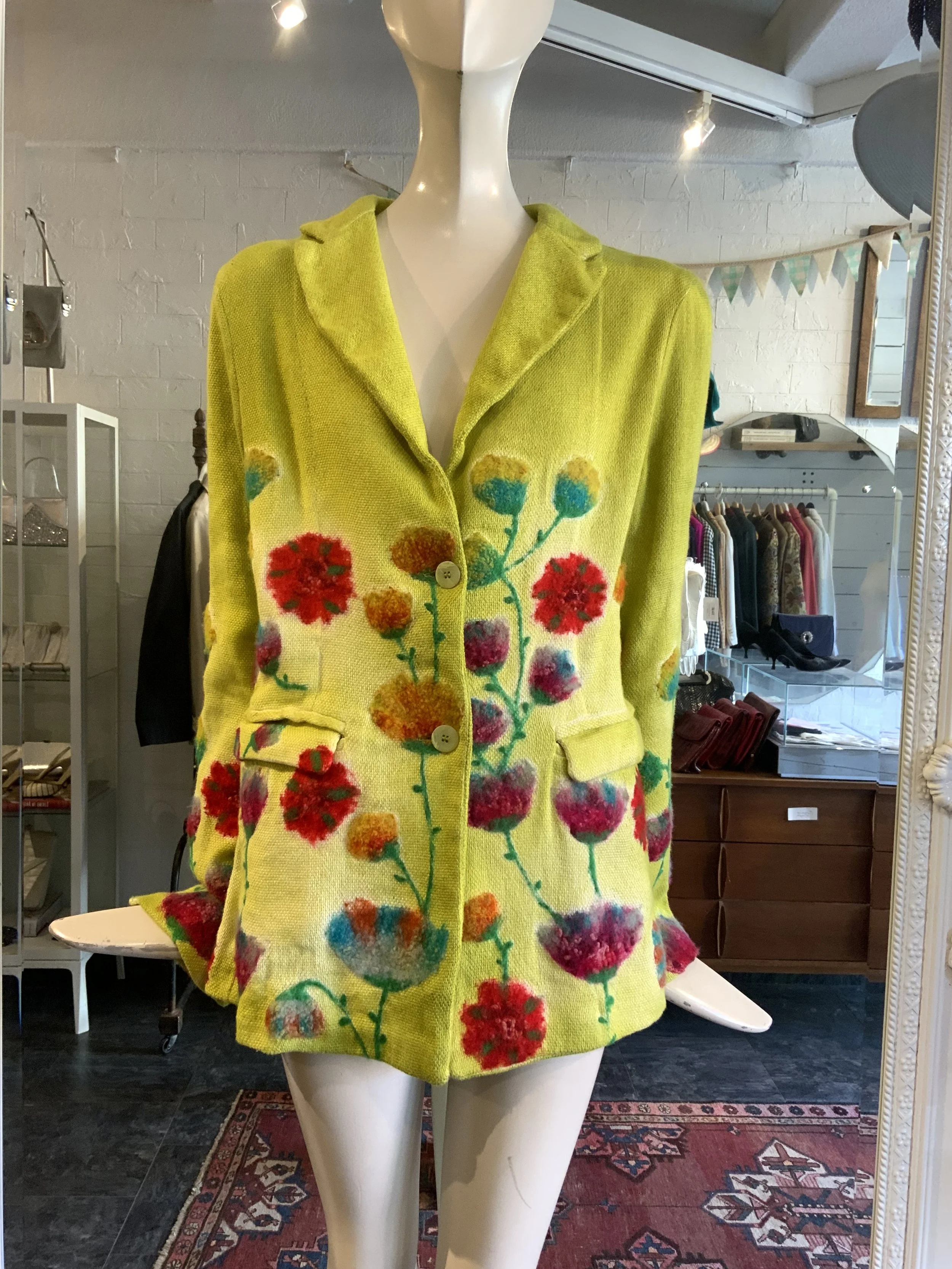 Avant Toi lime floral jacket | Size Small - Medium