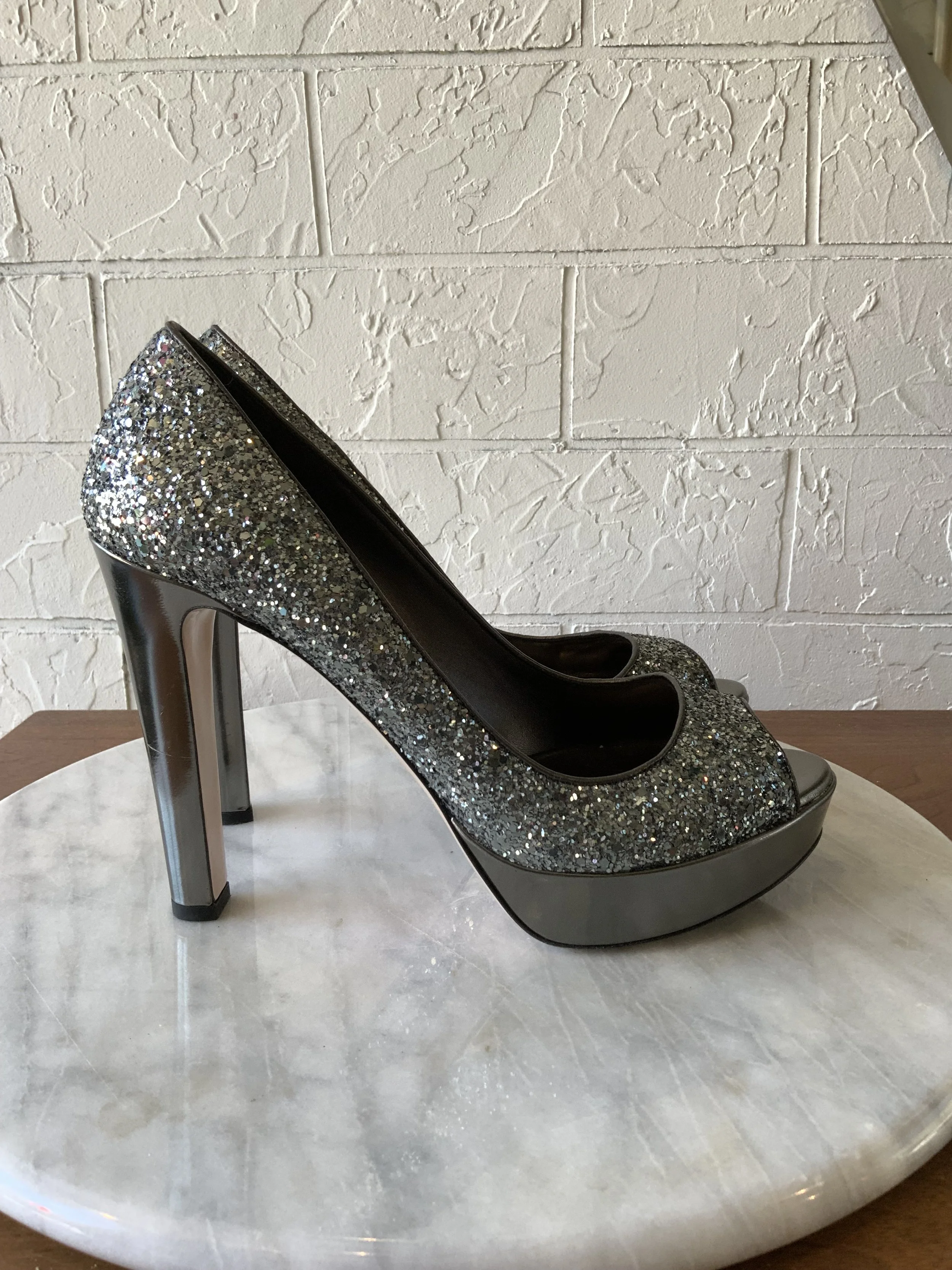Miu Miu glitter platform heels | Size 10