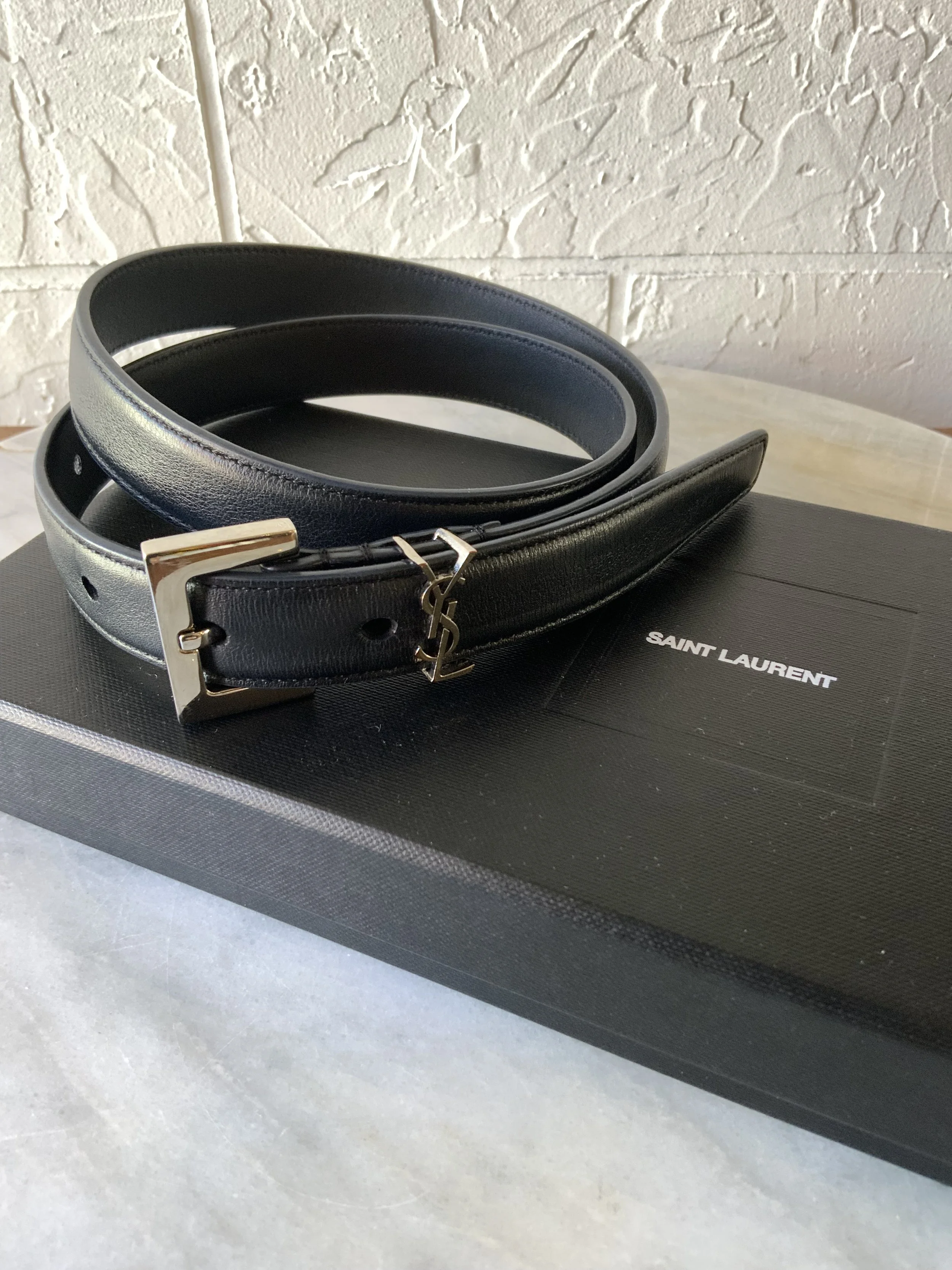 Saint Laurent black leather belt | Size Small