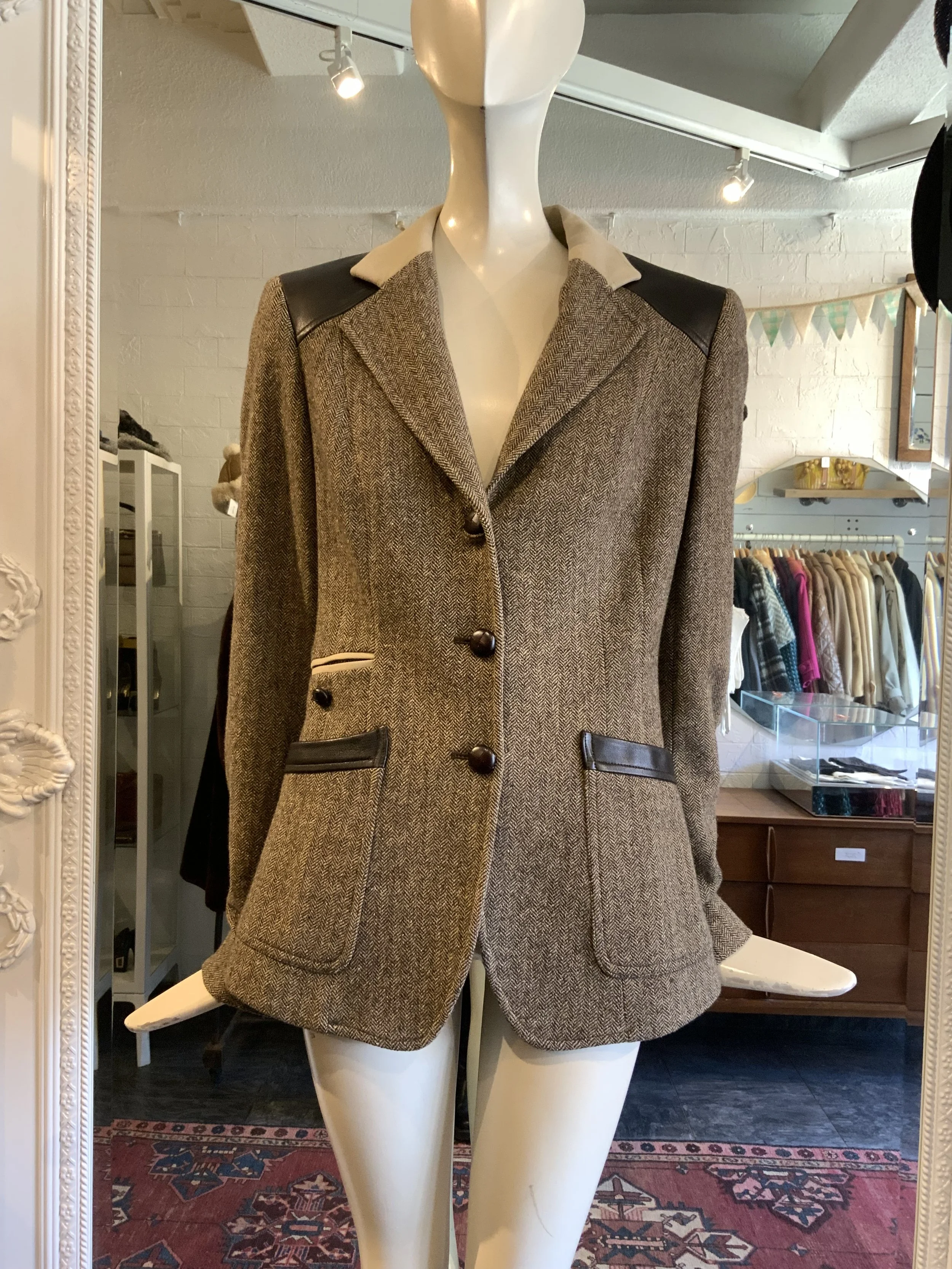 Etro tweed & leather jacket | Size 4