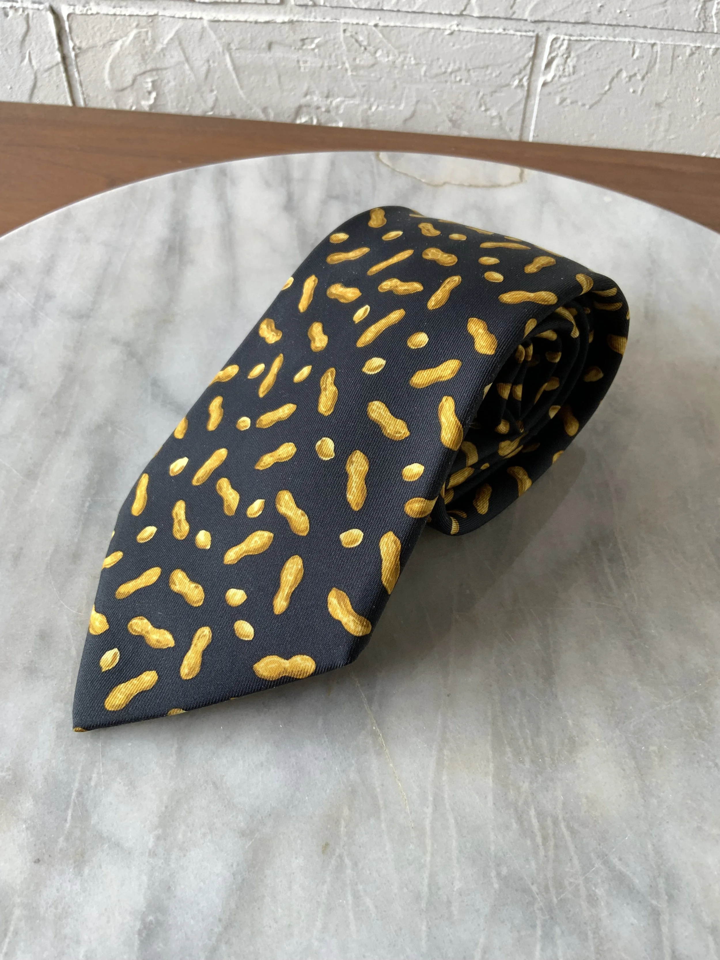 Hermes silk peanut print tie