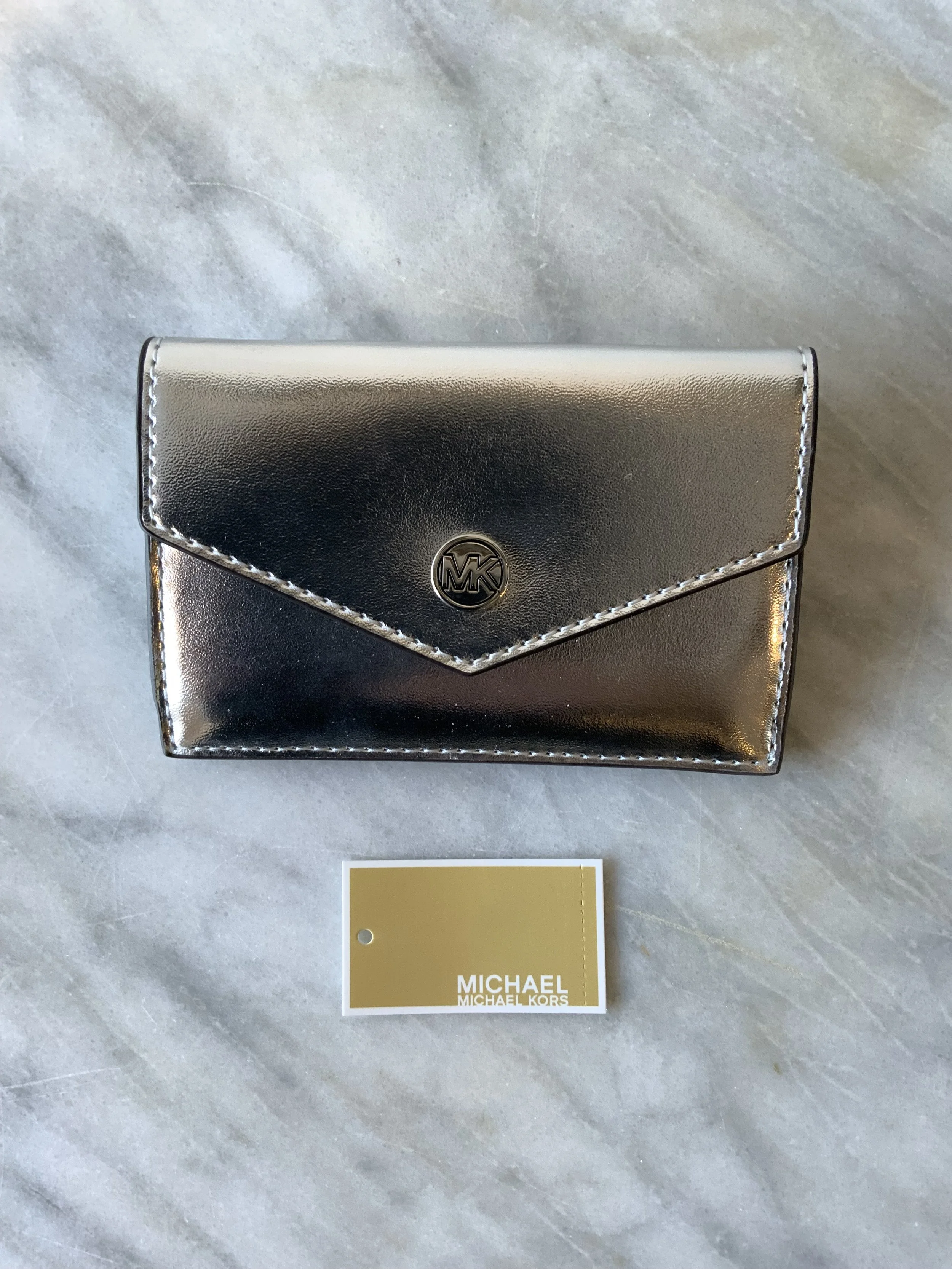 Michael Kors silver card holder