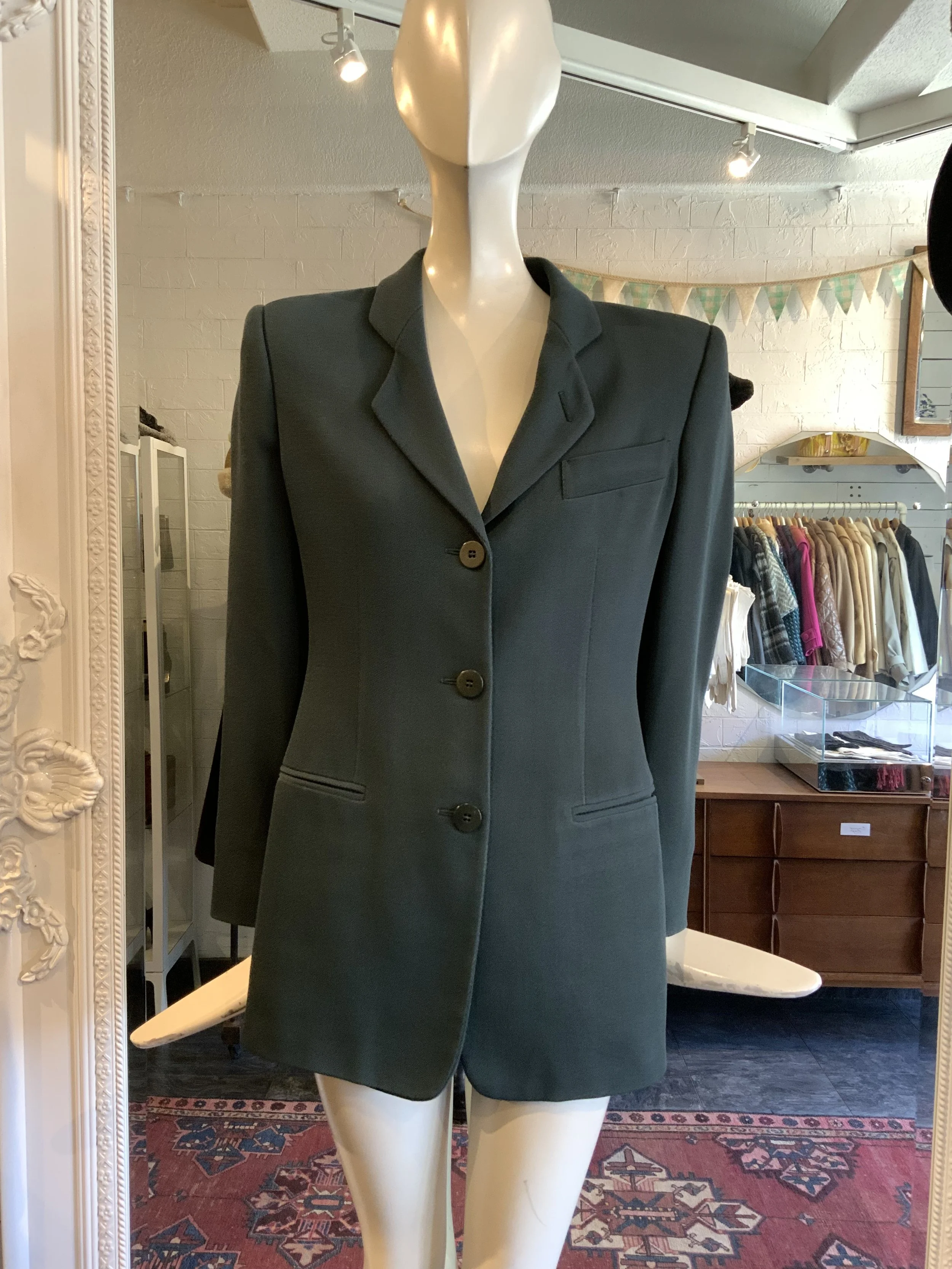 90s Armani forest green wool jacket | Size 2