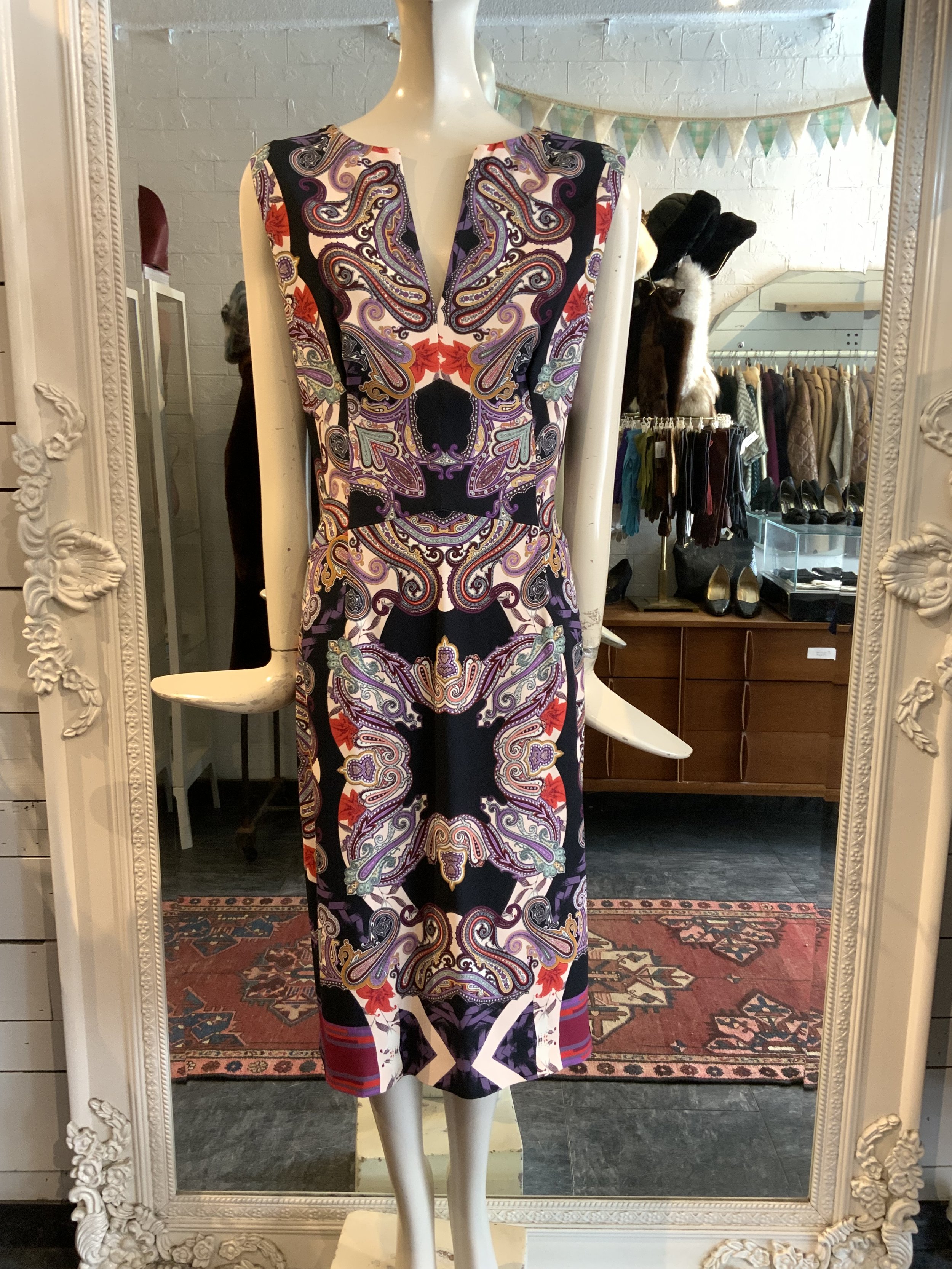 Etro purple paisley sleeveless dress | Size 48
