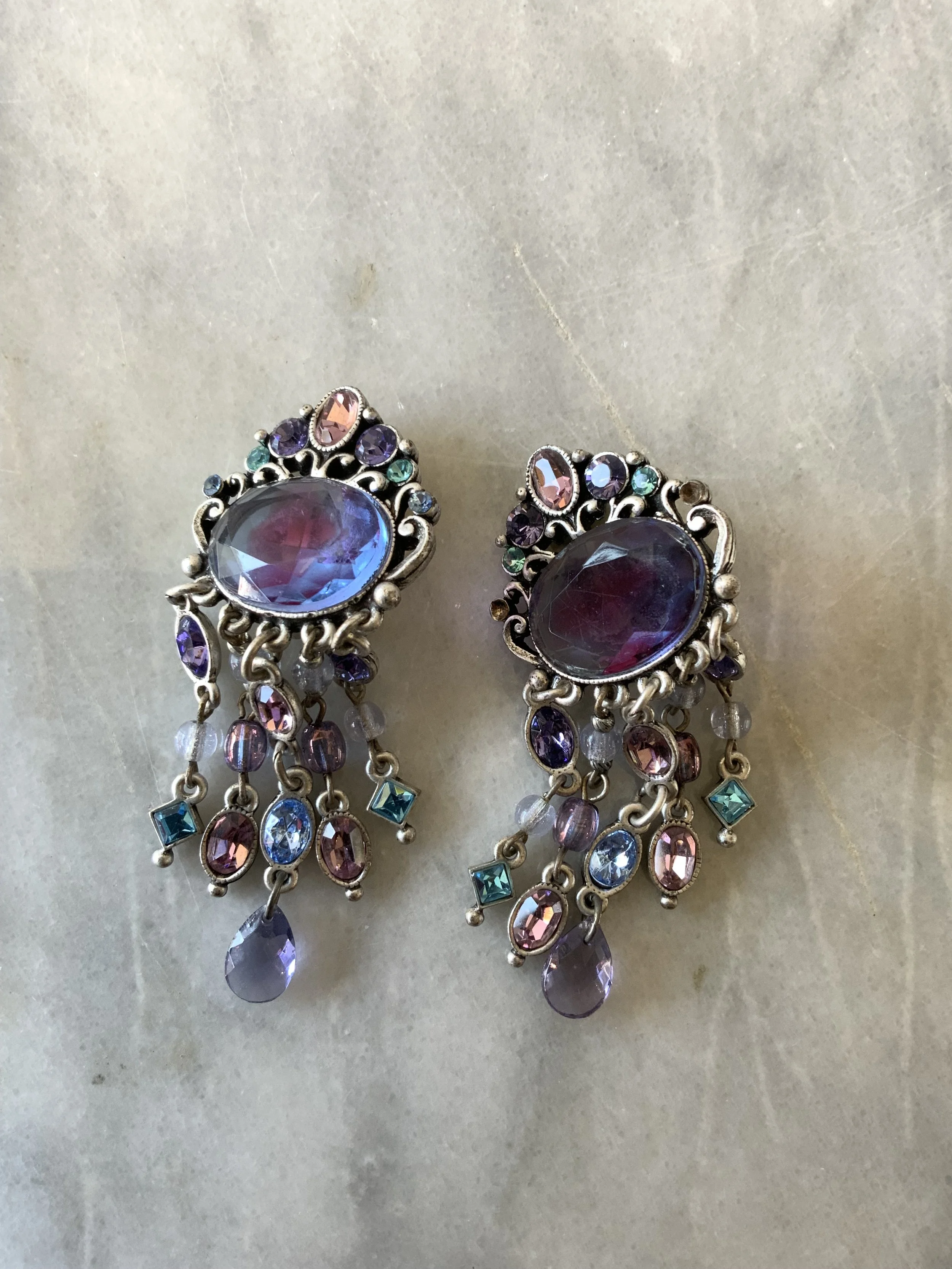 80s Victorian Revival Clip on Earrings
