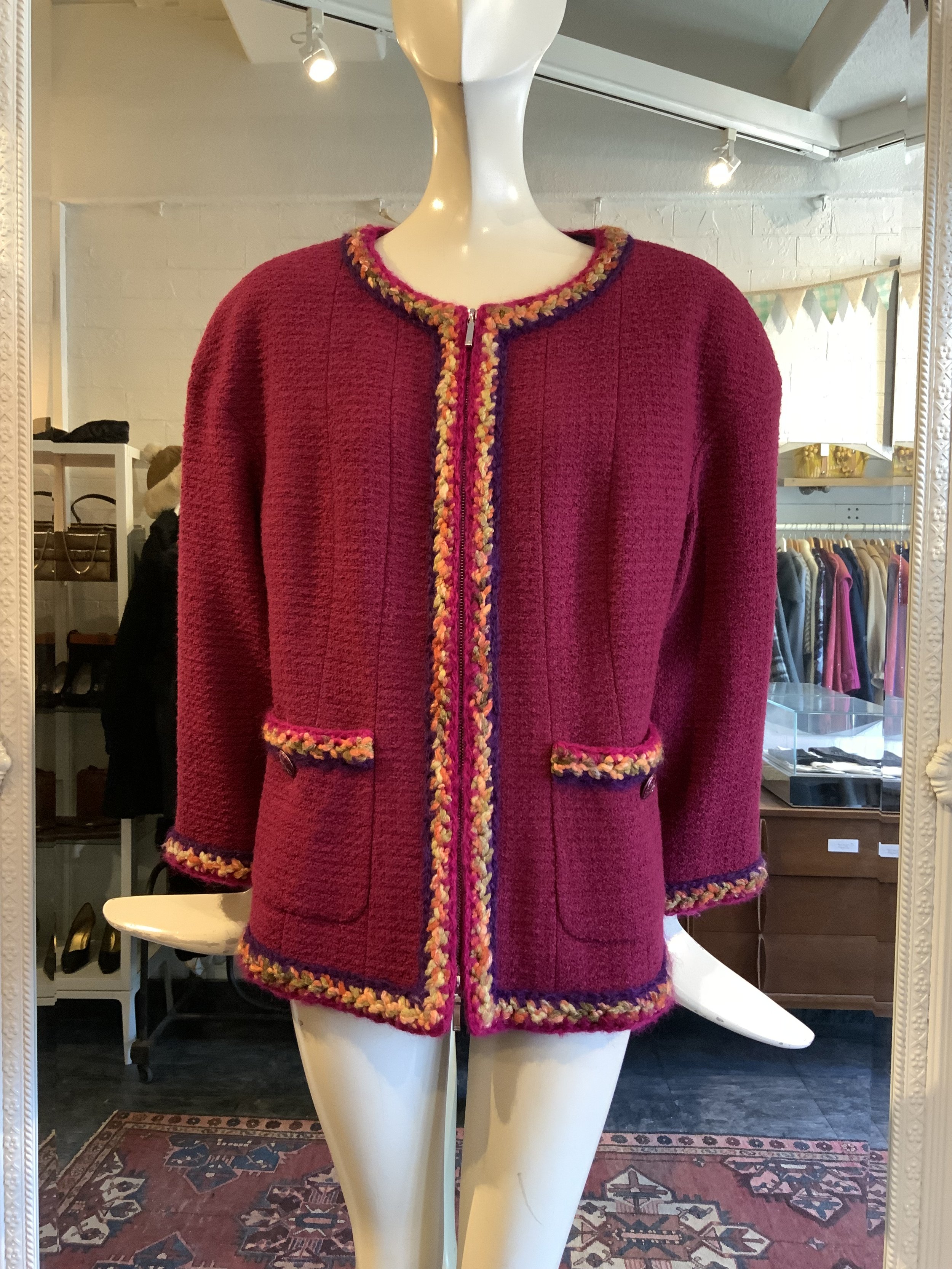 CHANEL Fall 2014 Wool Fuchsia Jacket  | Size 12