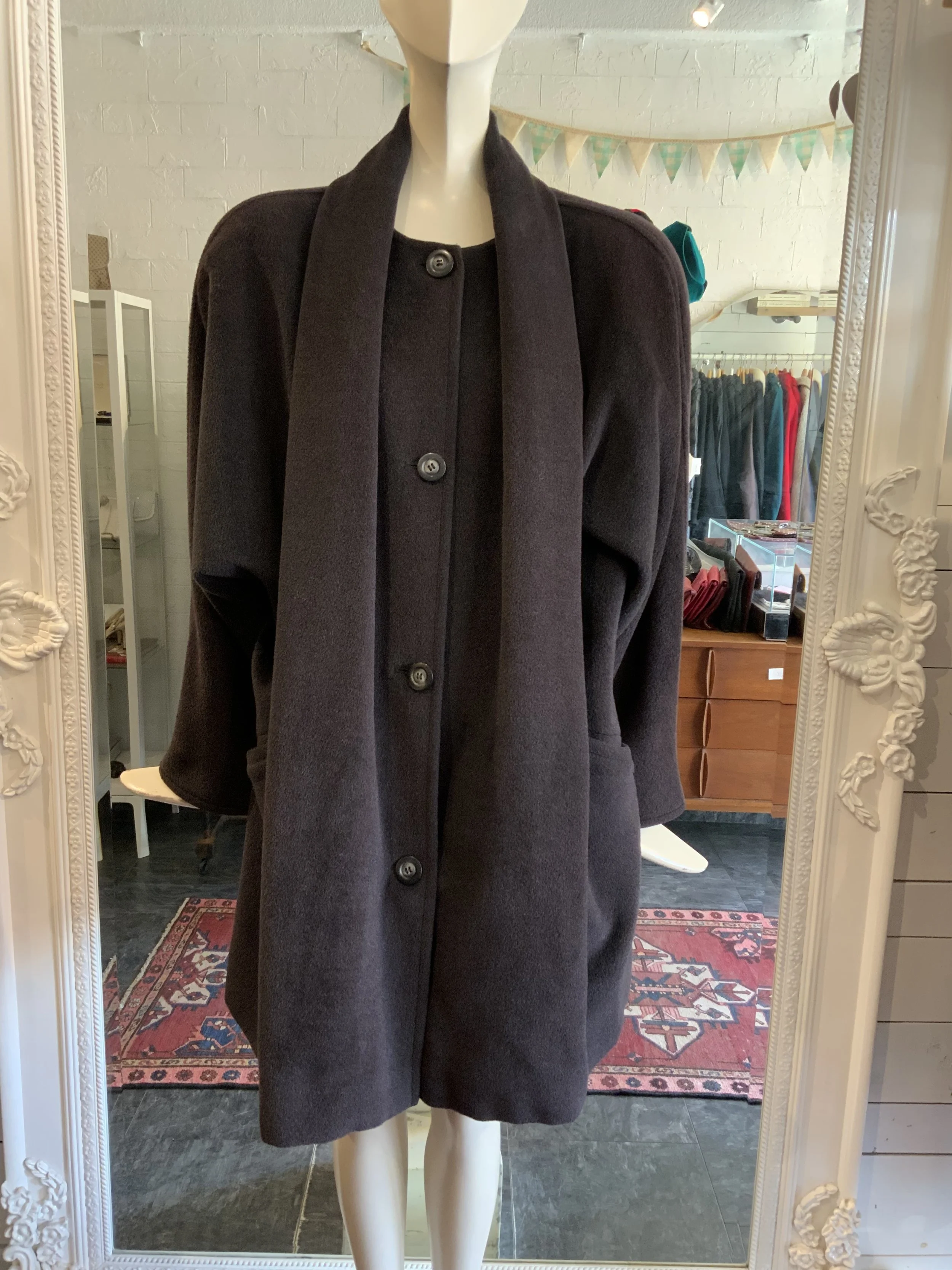 MaxMara 80s Grey Wool Coat  | Size Medium