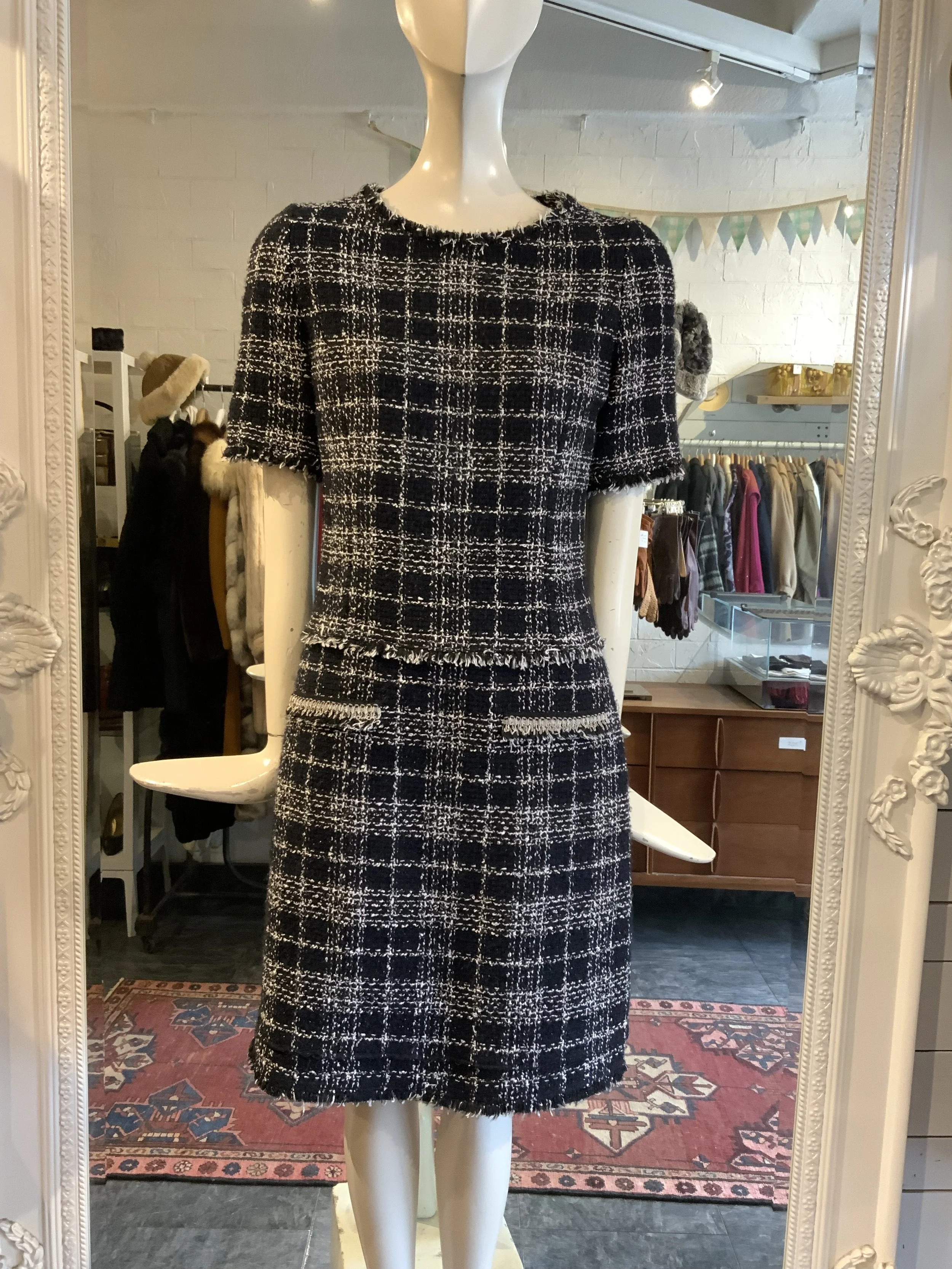 Georges Rech black tweed dress | Size Small