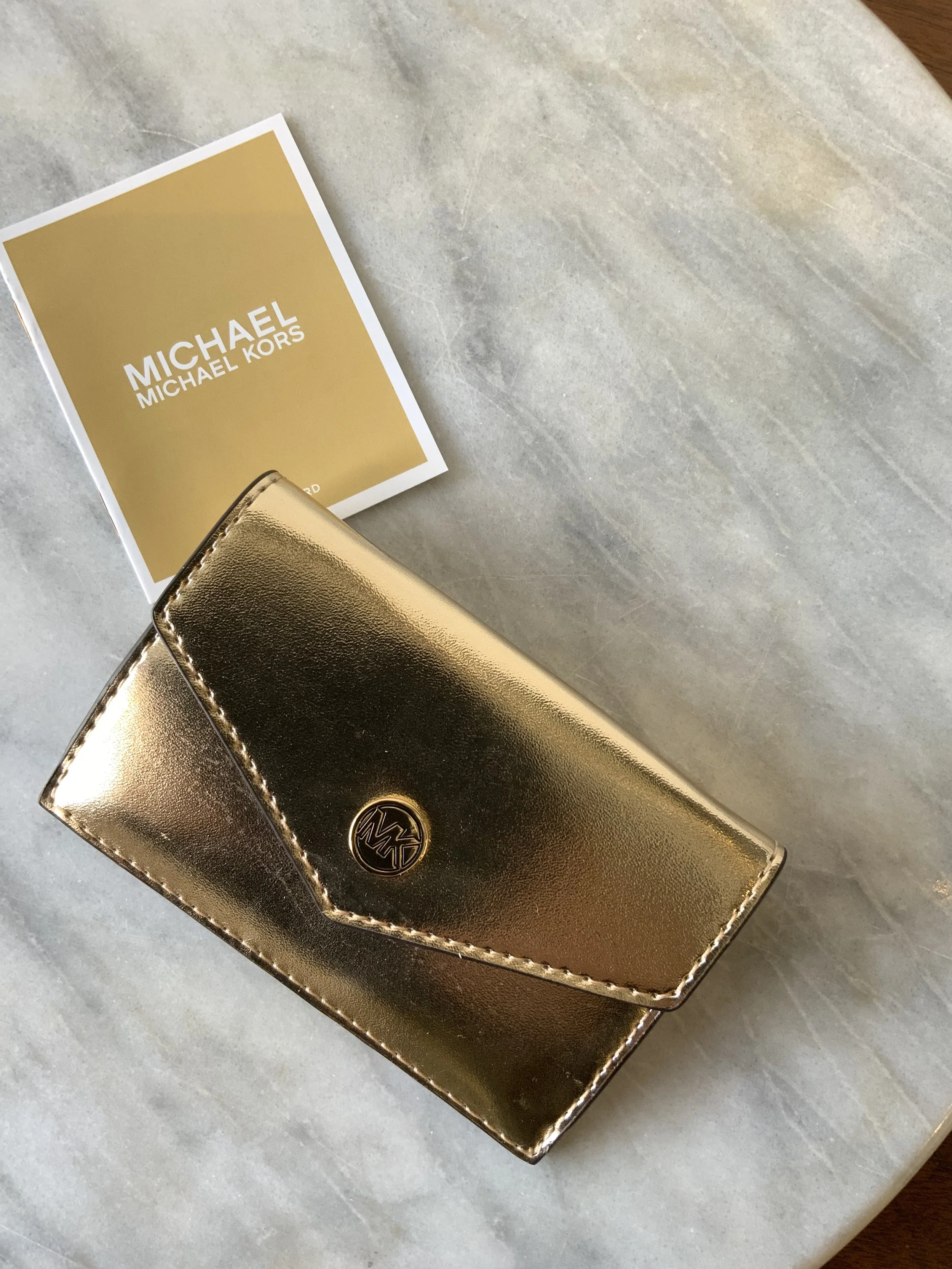 Michael Kors gold card holder