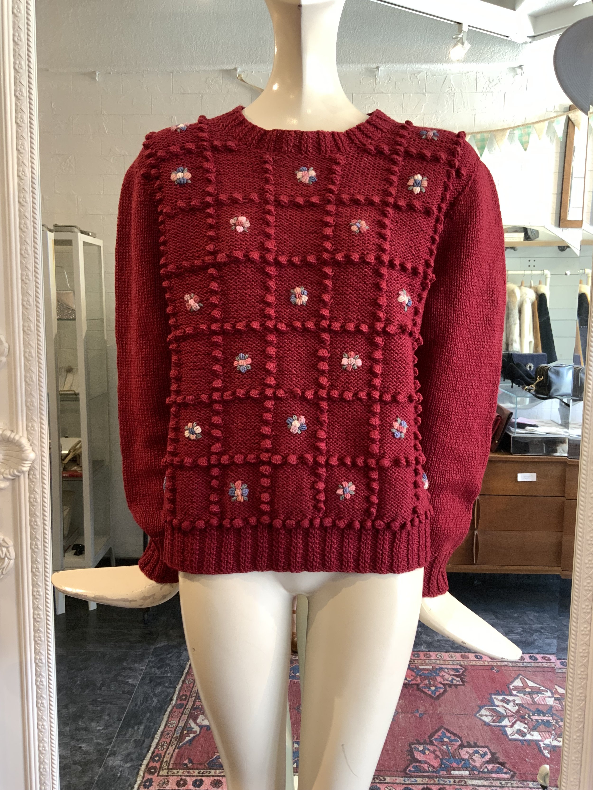 1980s New Zealand hand-knit sweater | Size Small