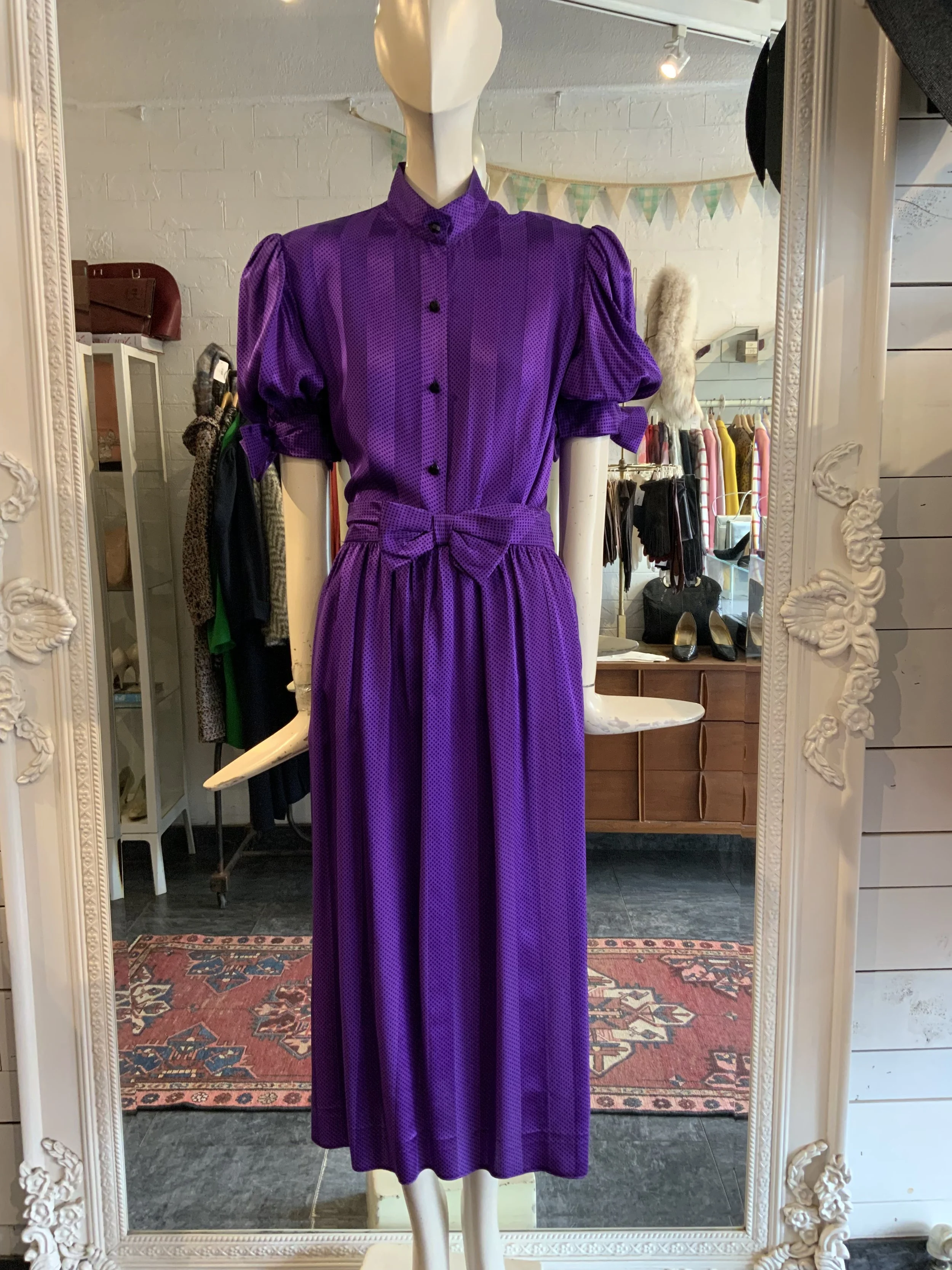 Albert Nipon purple and black skirt set | Size Small