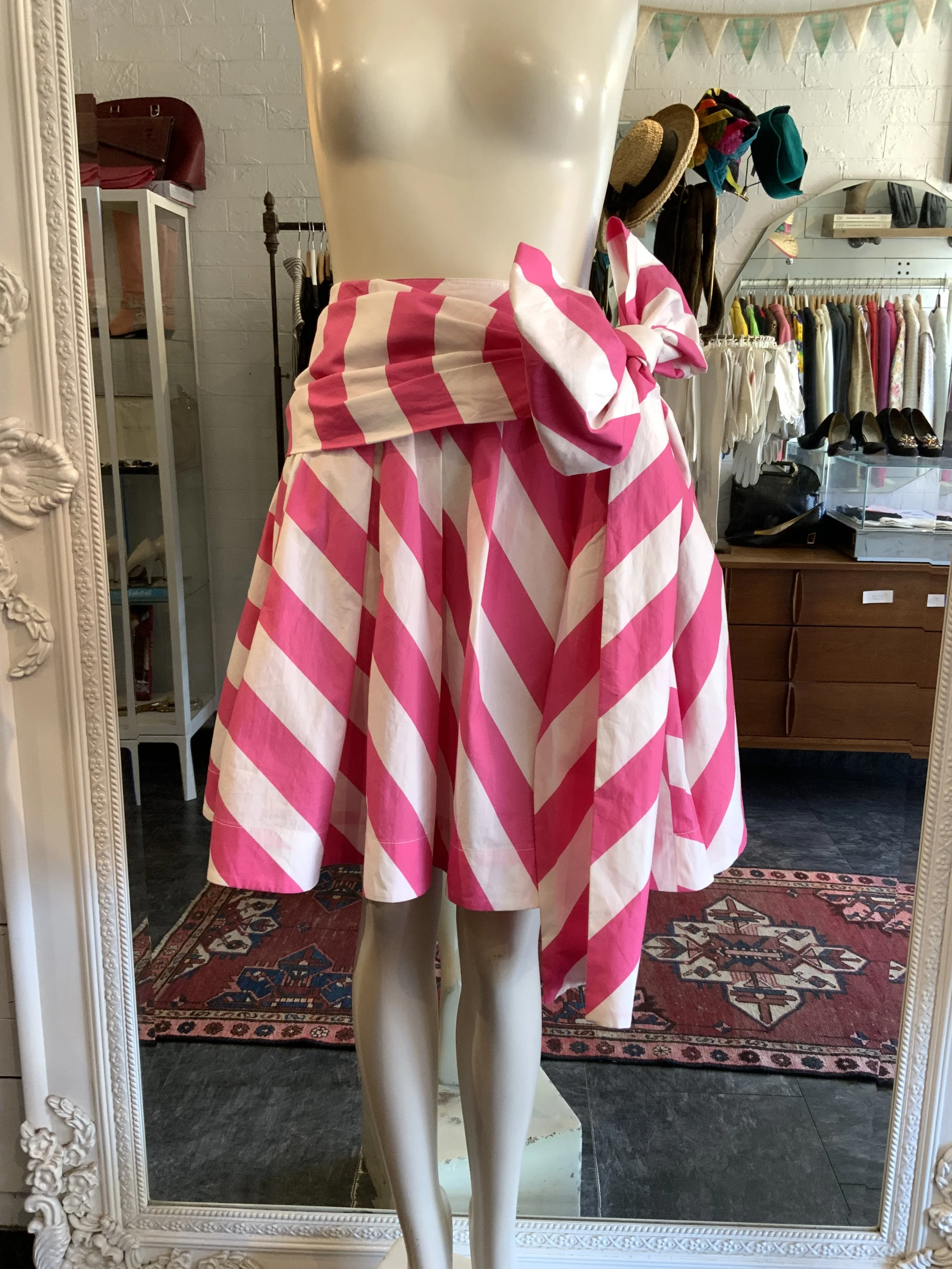 MSGM pink striped skater skirt | Size Small