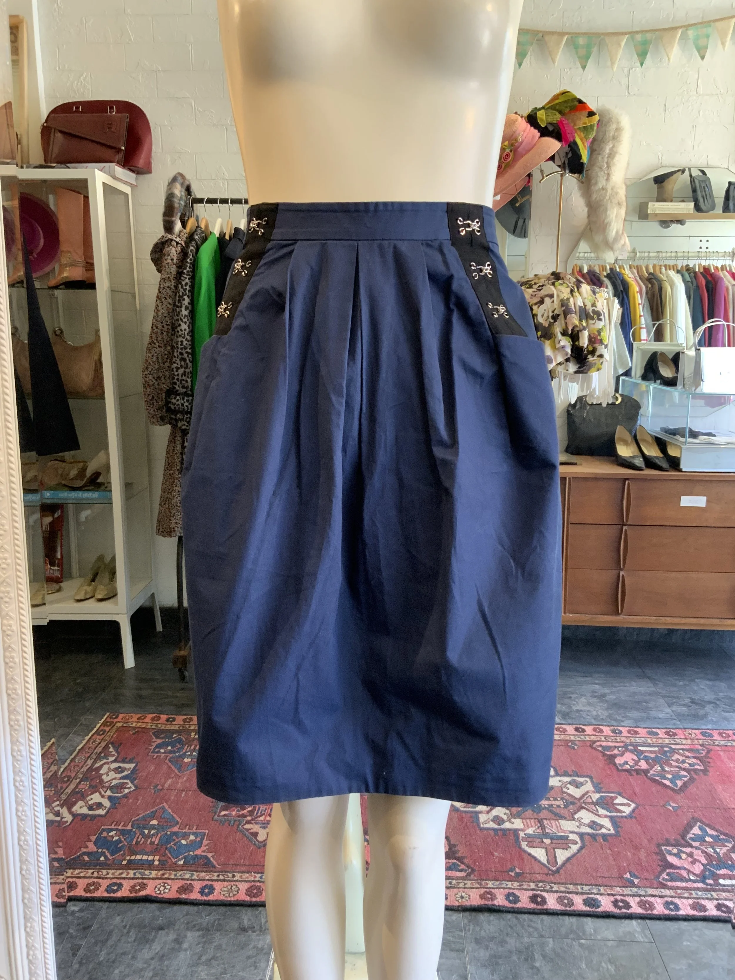 Phillip Lim navy cotton skirt | Size 8
