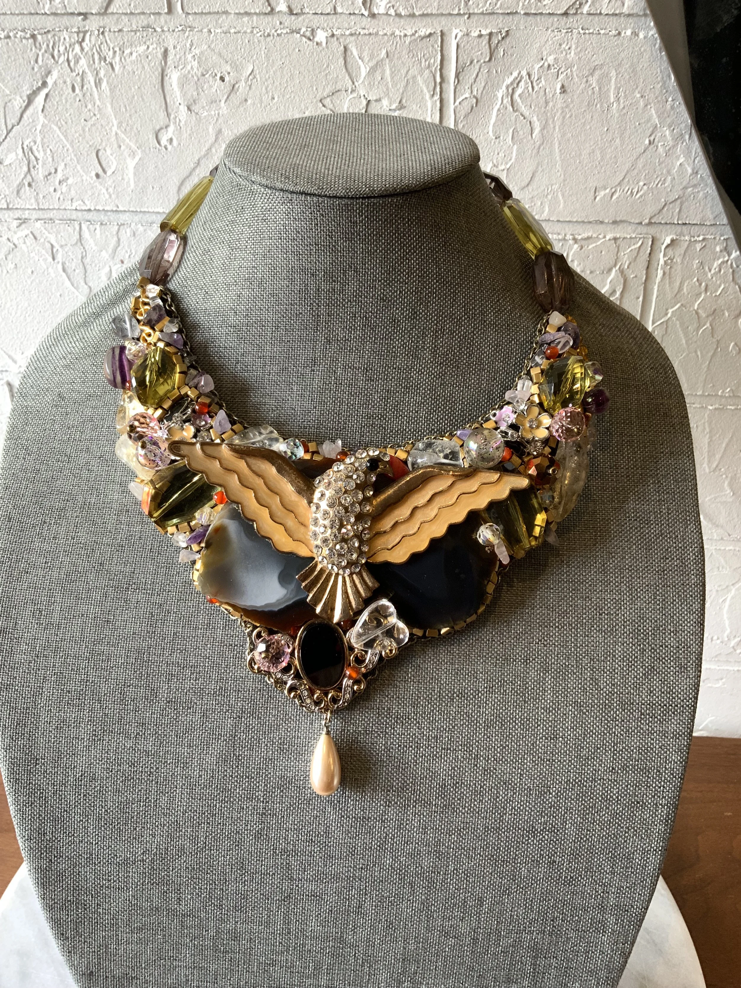 Maximalist assemblage collar necklace