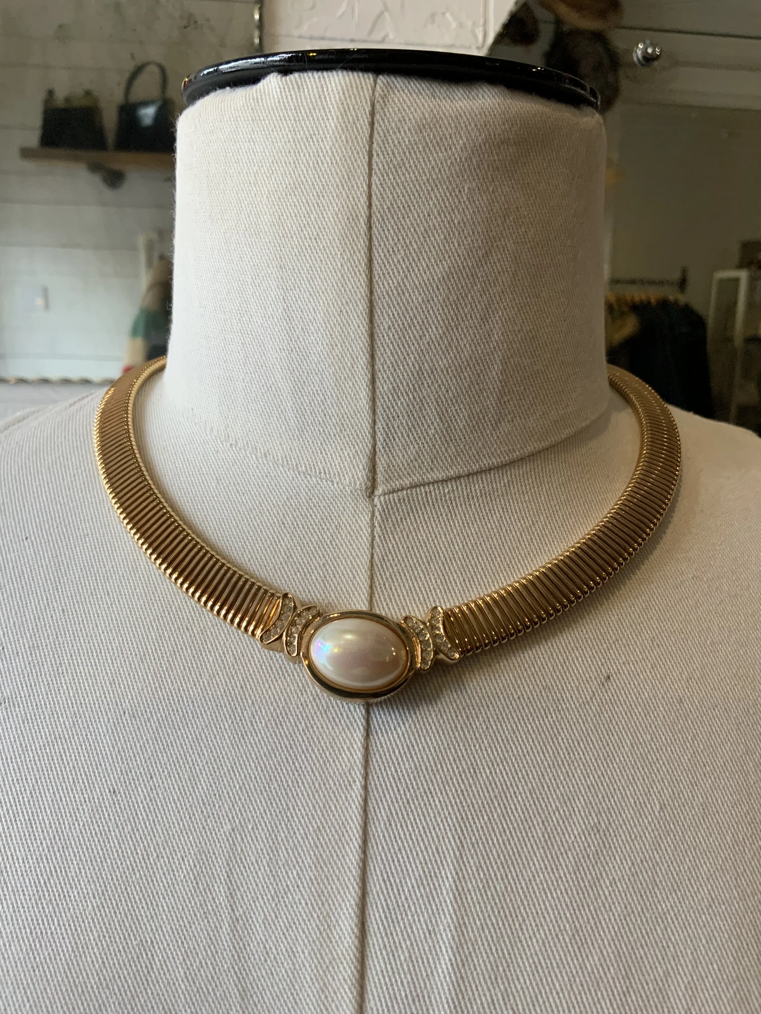 1980s Dior Omega Collar Necklace