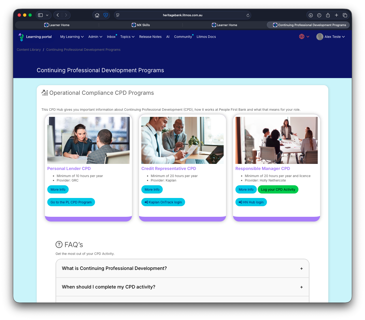 Context for large learning programs