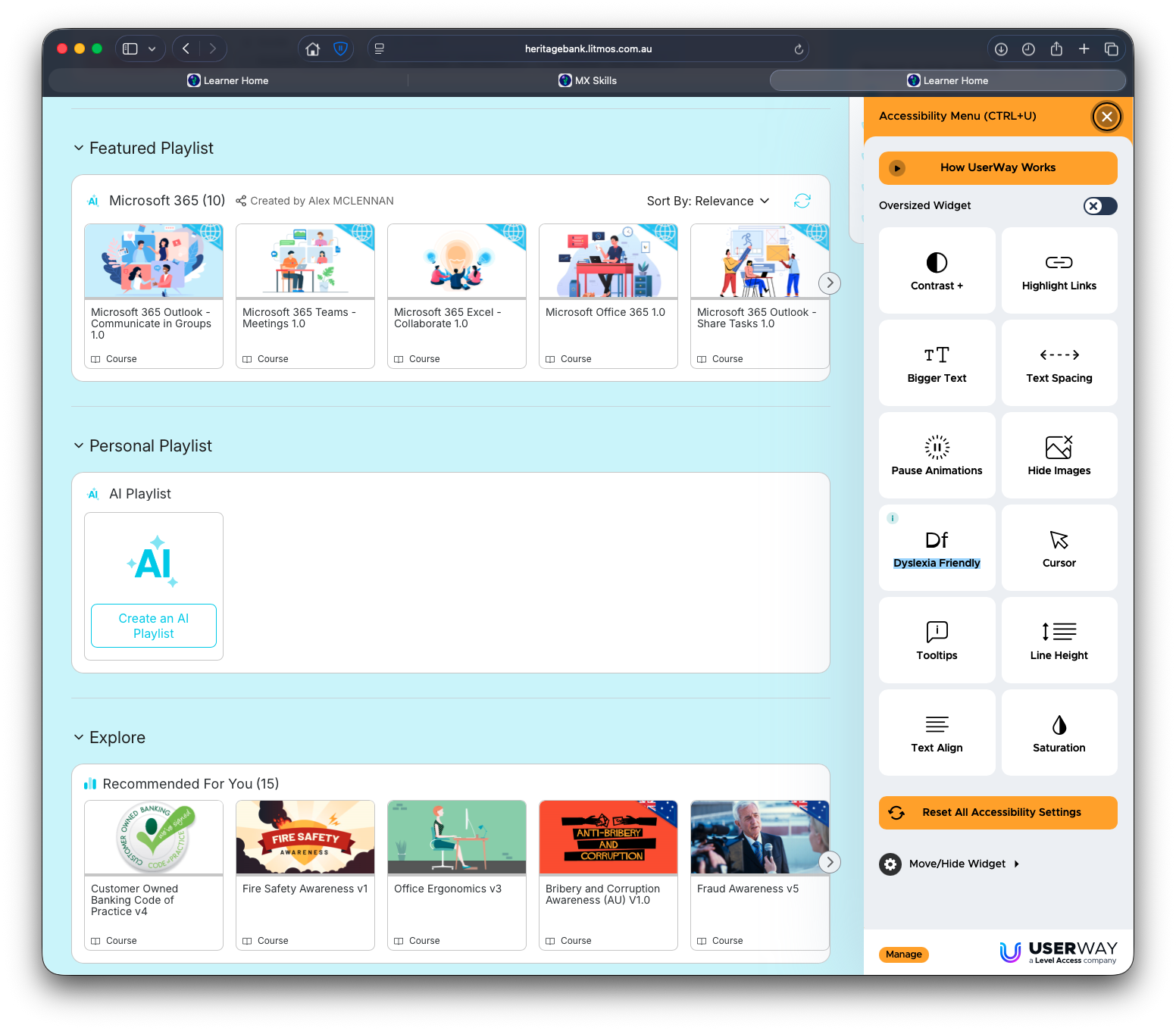 Accessibility instruments