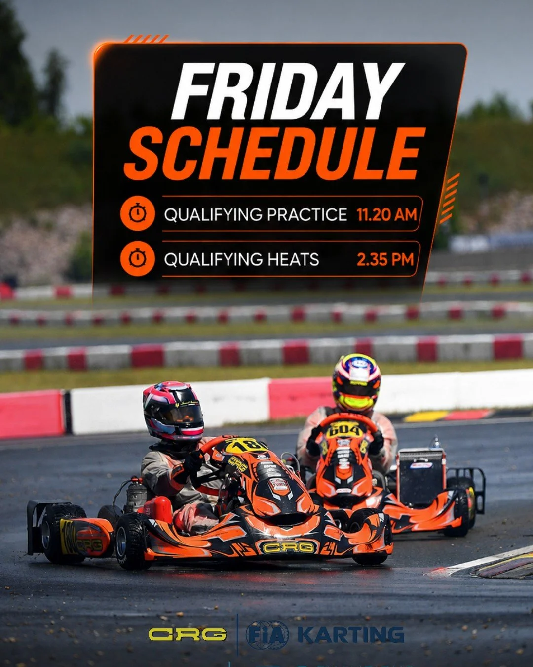 🇩🇪 Welcome to M&uuml;lsen!

Qualifying begins at 11:20 AM, with the first race heats set to start later this afternoon.

📌 Track every session with LIVE timing and stay up to date throughout the day at fiakarting.com 

#CRG #FIAKarting #M&uuml;lse