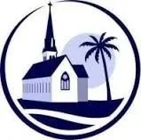 Logo of St. Mary's Episcopal Church featuring a church building, a palm tree, and a water body with the text 'St. Mary's Episcopal Church Come to the Waters'
