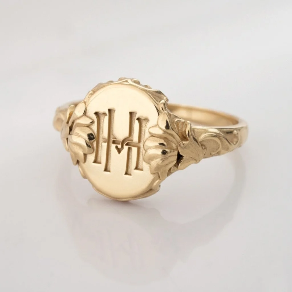 Another Classic Victorian-Style signet ring with two angel rings wrapped towards the center. A daily, personalized symbol of protection.
✧
#newnostalgia #monogramring #victoriansignetring #emmakrafft #customsignetring