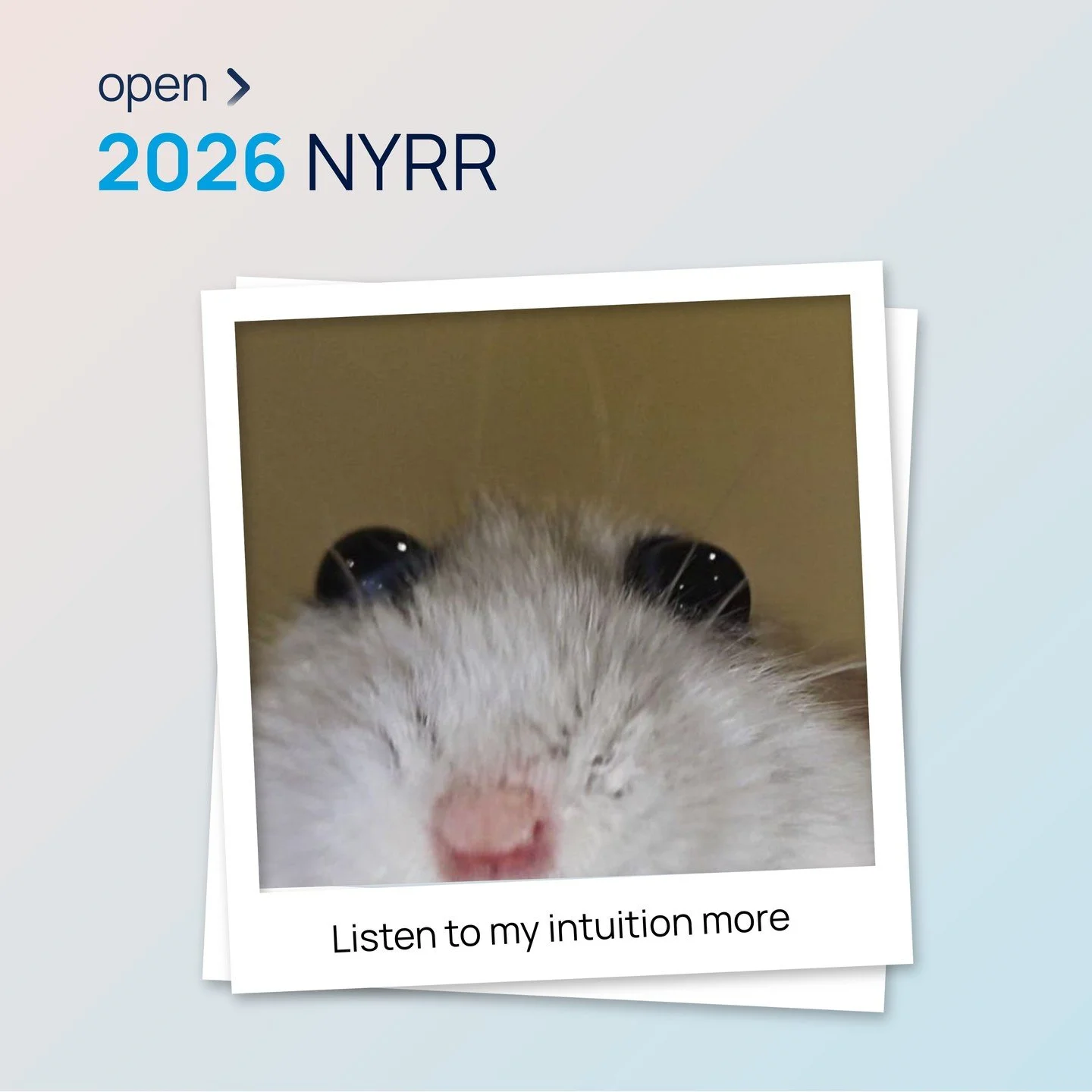 This week&rsquo;s NYRR comes from a colleague who&rsquo;s focusing on something we all have - but don&rsquo;t always listen to: our gut feeling ✨
A small reminder for all of us to tune in to our intuition this week 💭