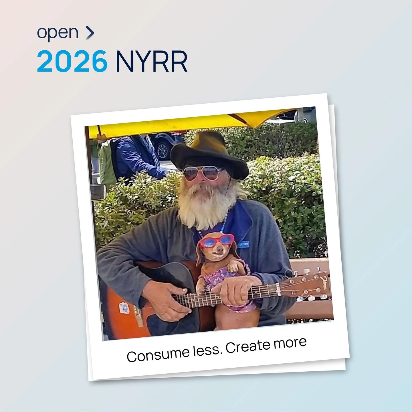 This NYRR comes from one of the creative minds here at Open &mdash; and it&rsquo;s a good one ✨
A small reminder to pause the constant input, consume a little less, and make more space for ideas to actually take shape 🧠💡

Because the best things ra