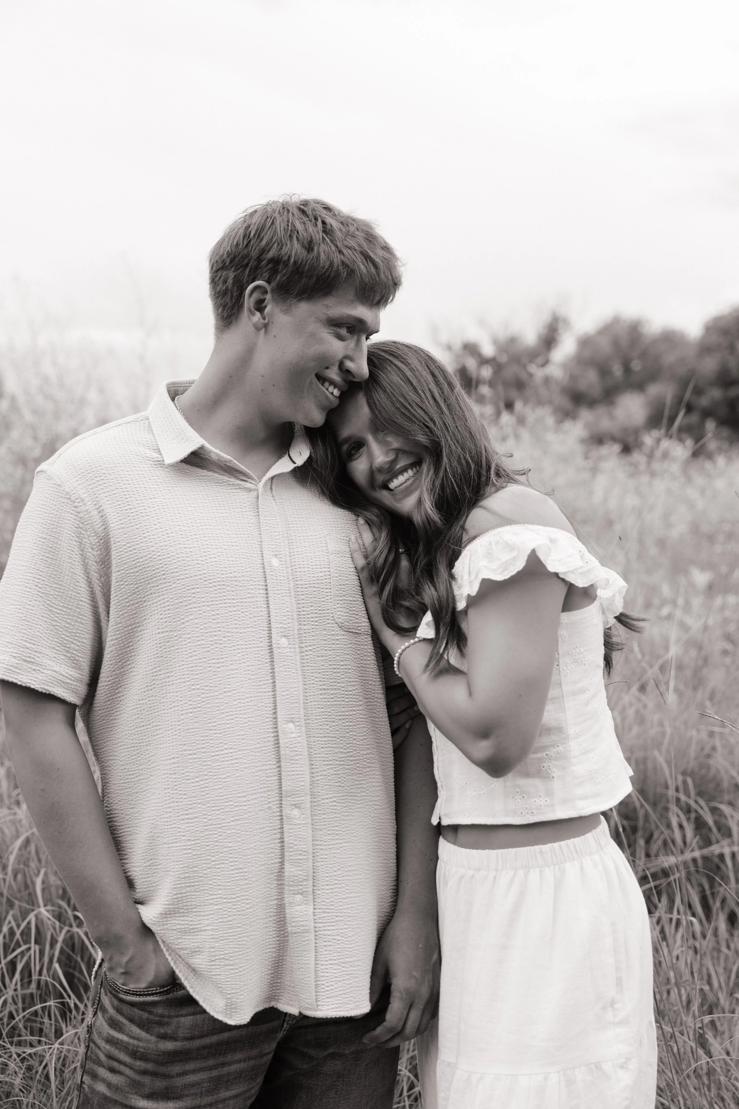 Fargo North Dakota black and white engagement portrait by Aesthete Pix wedding photographer