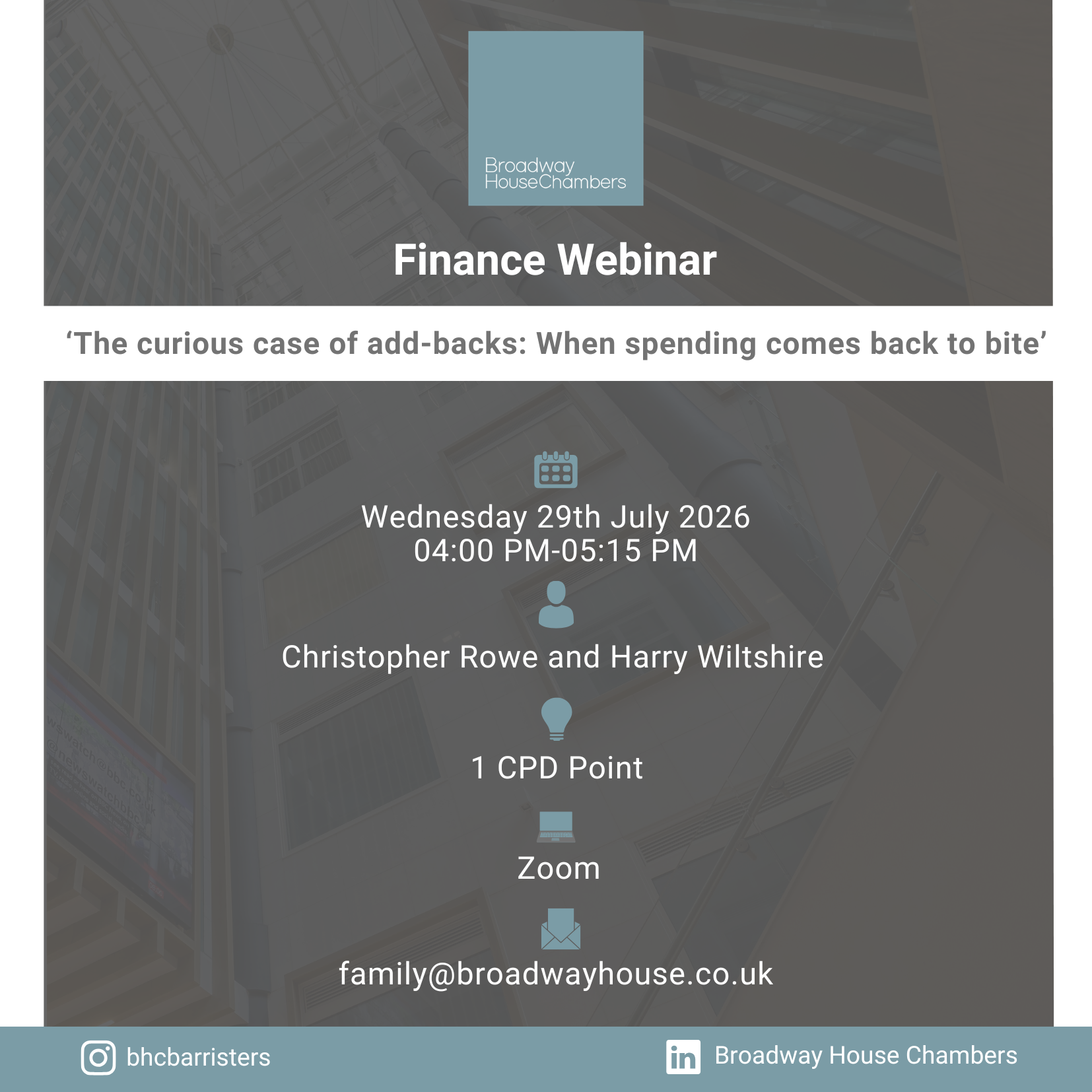 Financial Remedy Webinar - 'The curious case of add-back's: When spending comes back to bite' 